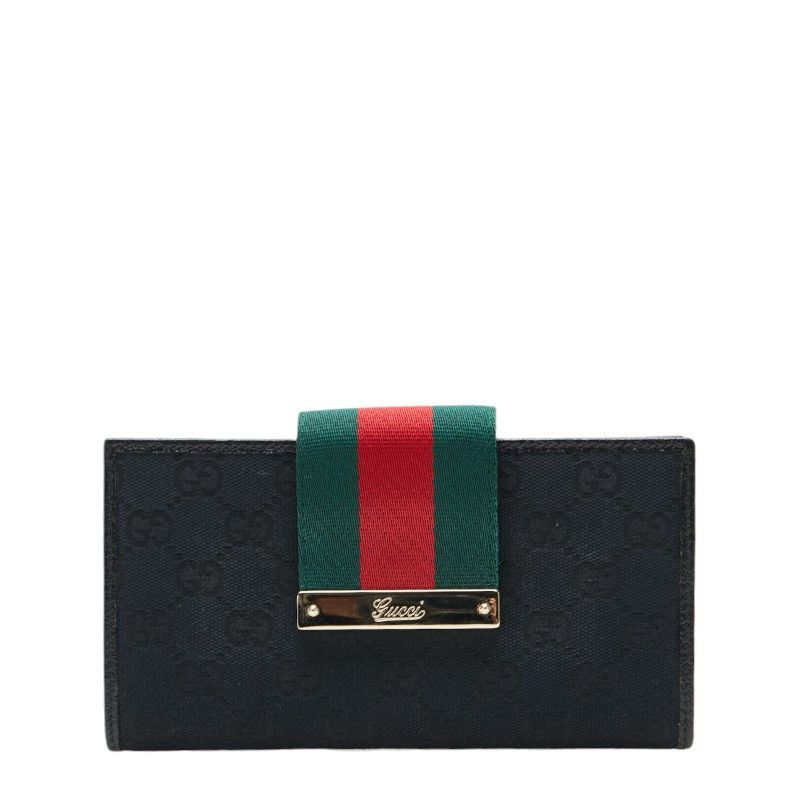 Gucci Gucci Gucci GG Canvas Leather Long Wallet 181668 Leather Long Wallet 181668 in Very Good Condition Size ONE SIZE - 1 Thumbnail