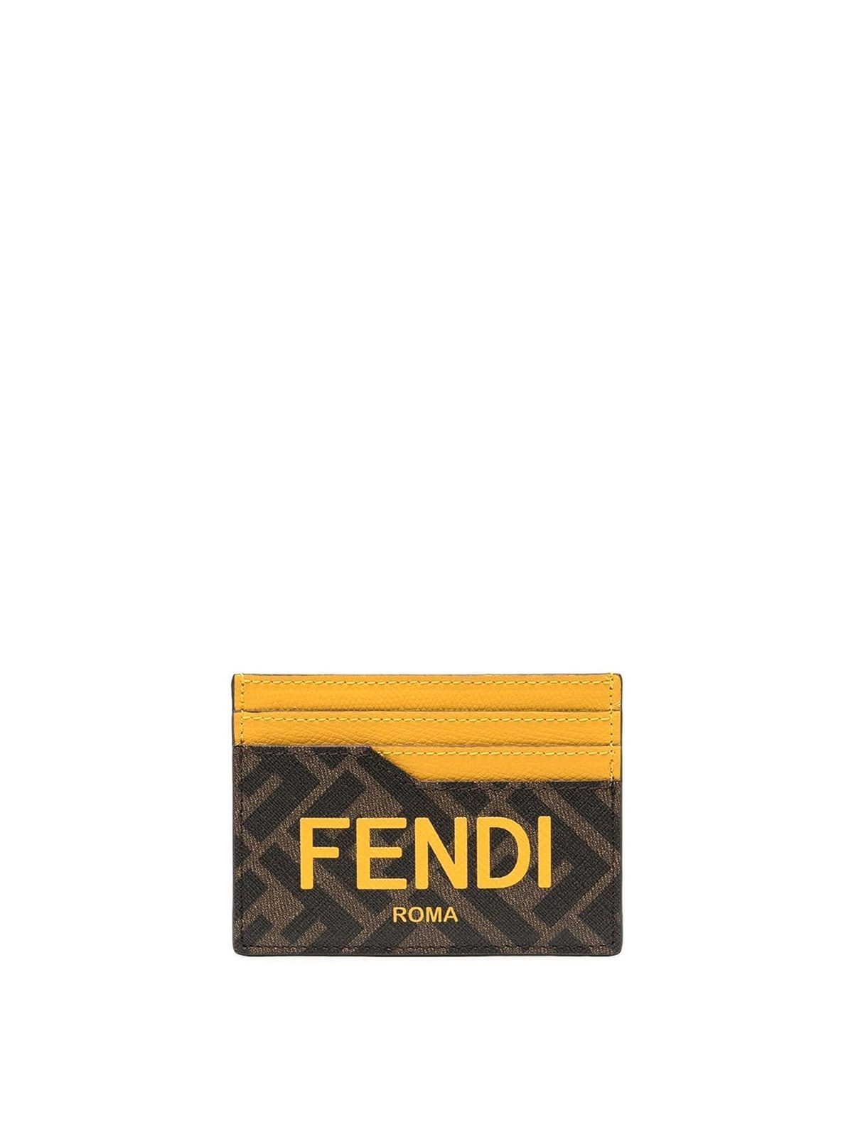 Fendi o1s1wg111224 Size: OS / Cardholder in Brown & Yellow Size ONE SIZE - 1 Thumbnail