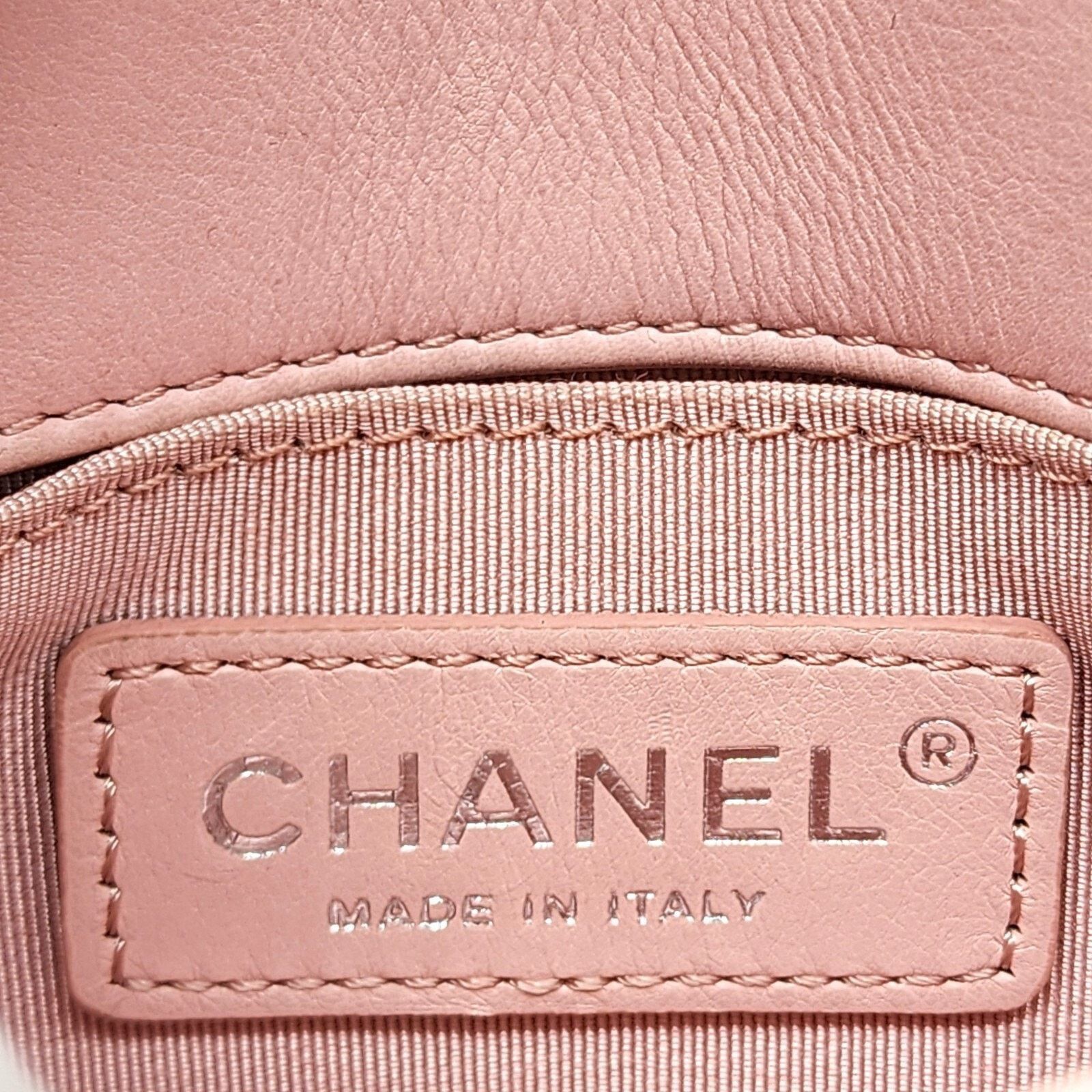 Chanel CC Clasp Medium Calf Leather Flap Bag Studded Chevron Pink Size ONE SIZE - 10 Thumbnail