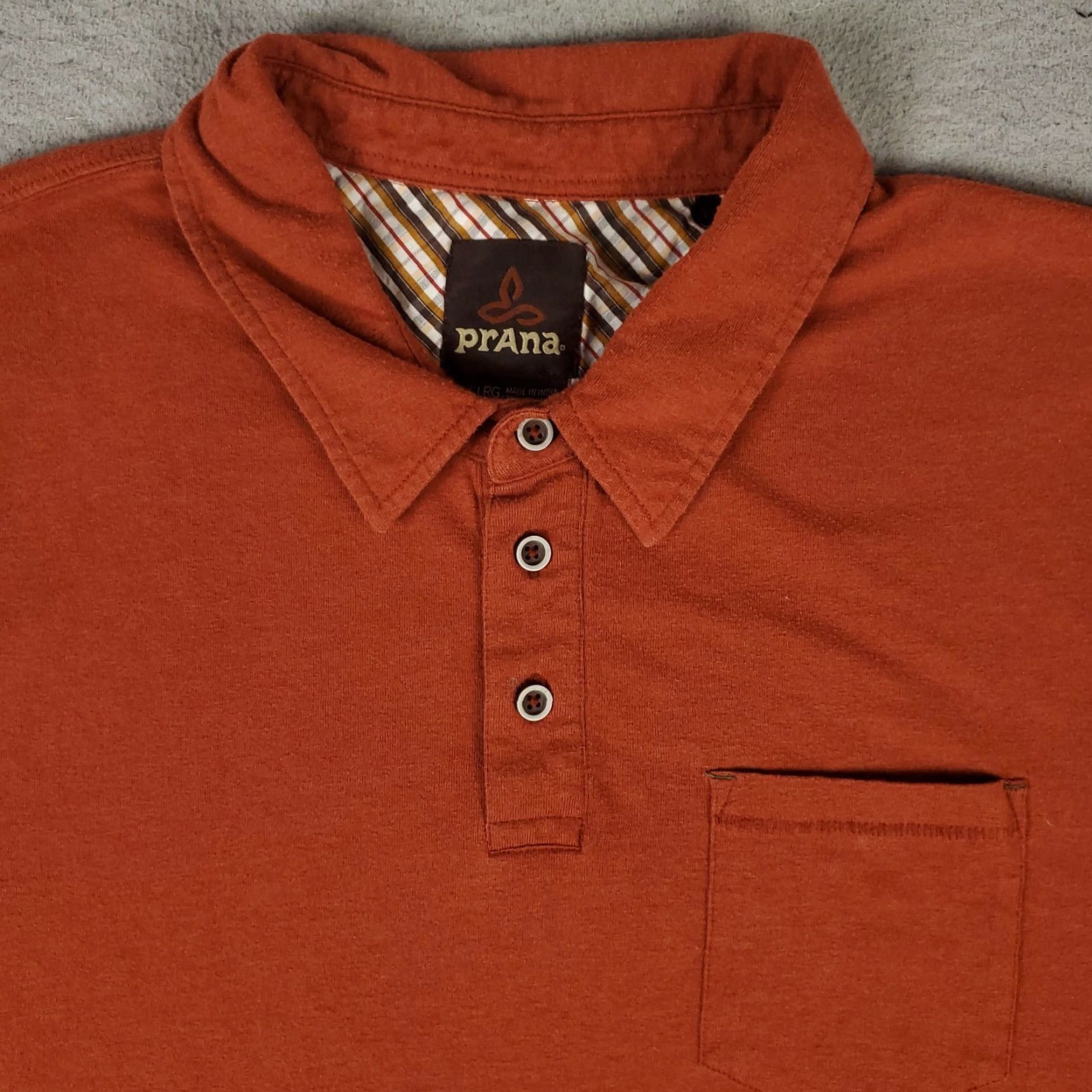 Prana prAna Polo Shirt Adult 2XL Orange Short Sleeve Casual Golf Mens Size US XXL / EU 58 / 5 - 2 Thumbnail