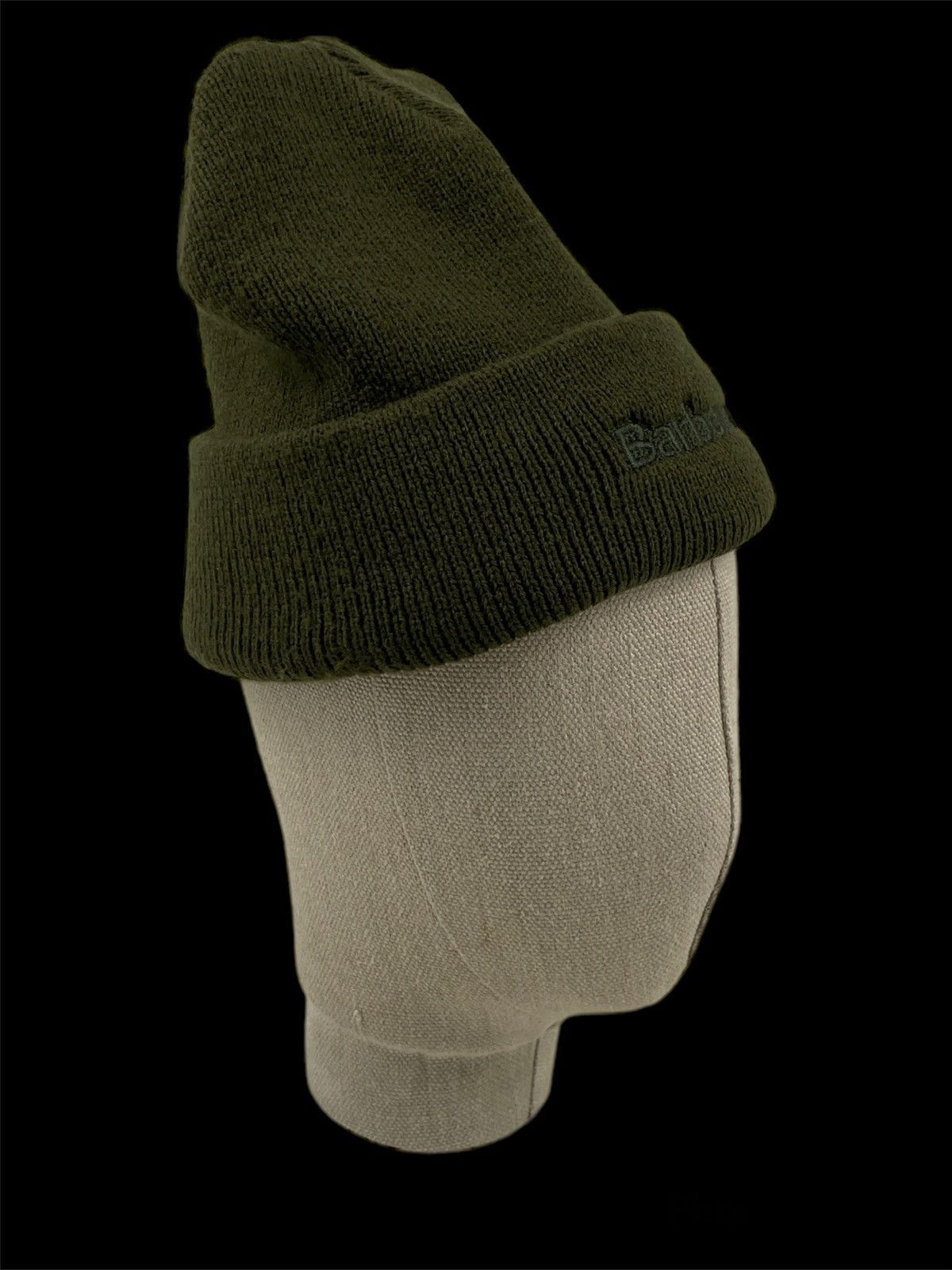 Barbour Unisex D385 England Ribbed Embroidered Logo Green Beanie Hat Size ONE SIZE - 3 Thumbnail