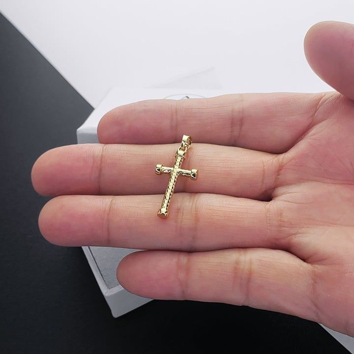 Other Heraldic Twist-Rope Cross Potent Pendant in 14k Yellow Gold Size ONE SIZE - 3 Thumbnail