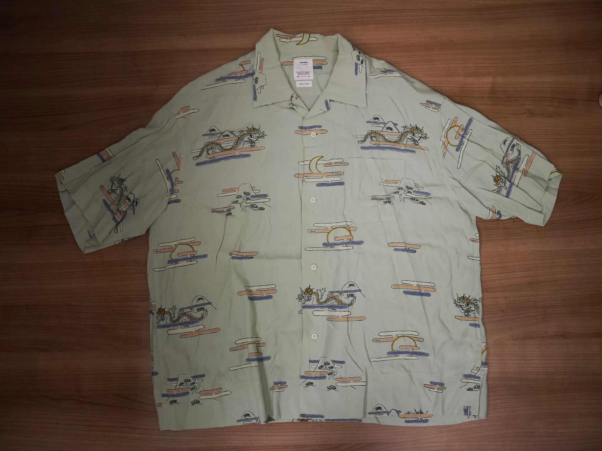 visvim copa shirt in light green color