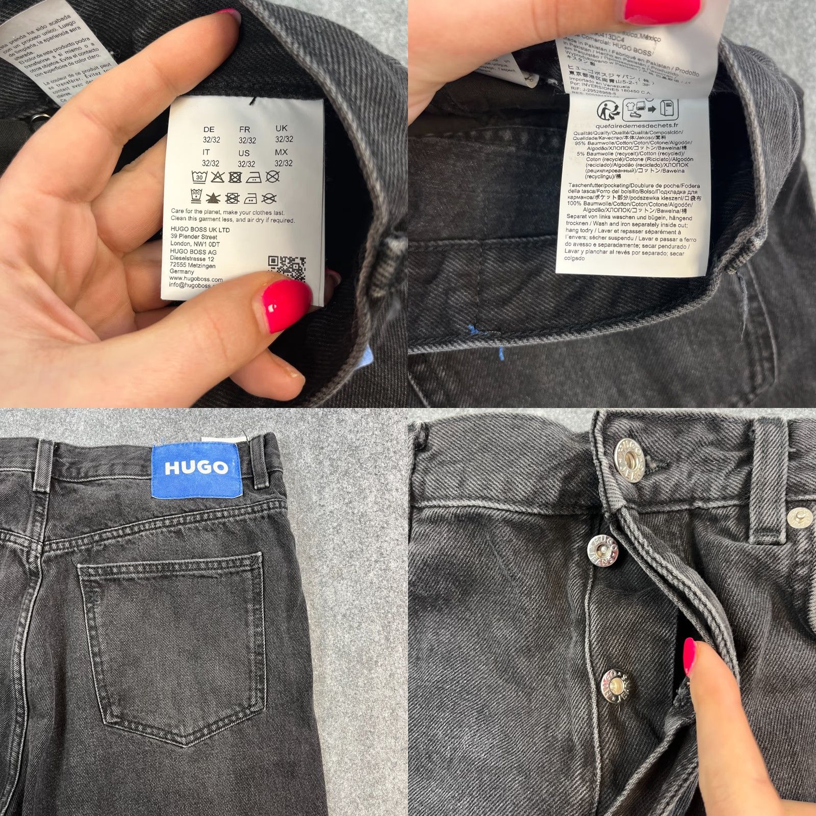 Hugo Boss HUGO BOSS Jeans Straight 32 32 Dark Grey Cotton Denim Relaxed Men Regular Size 32 Jeans Size US 32 / EU 48 - 8 Thumbnail