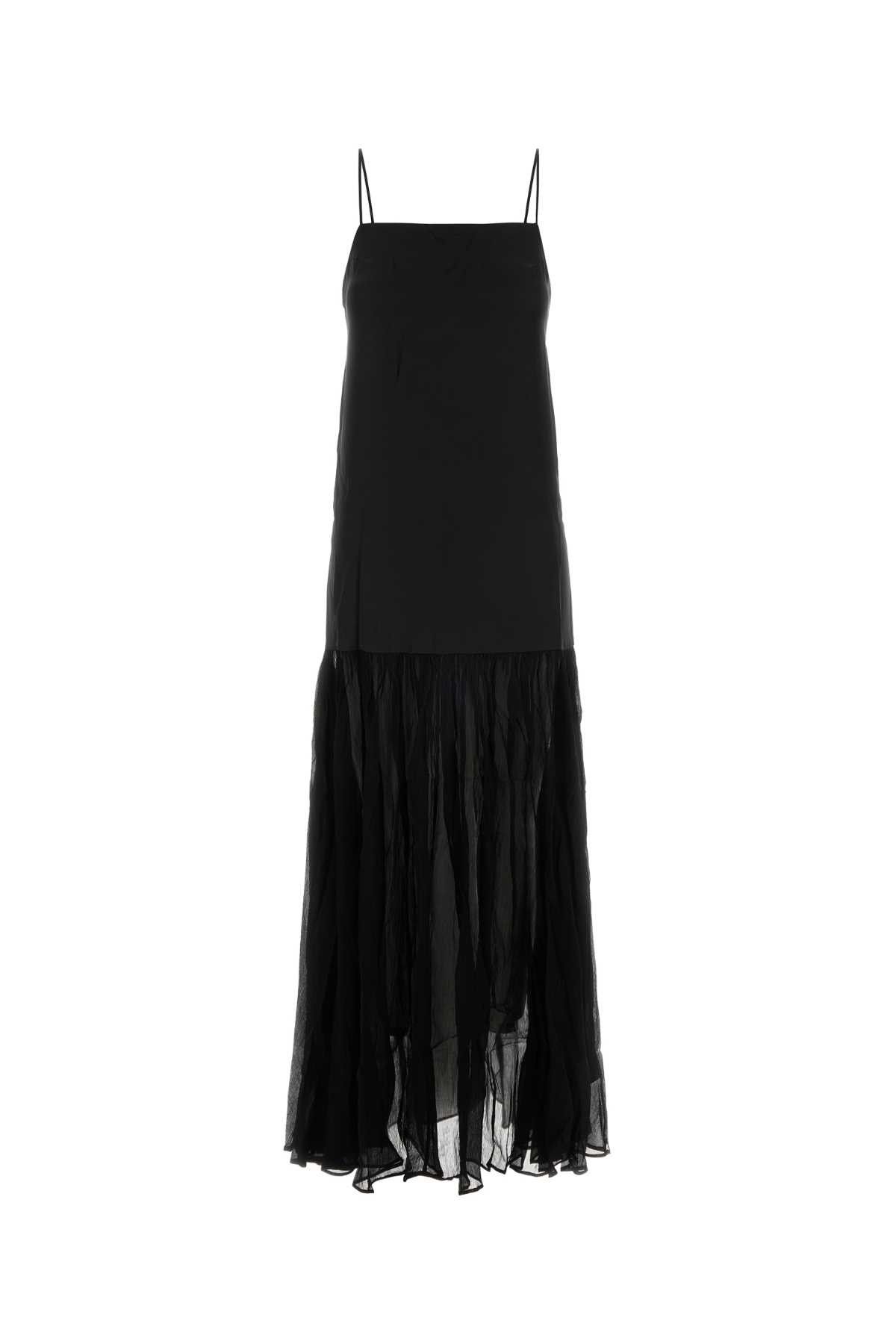 Anine Bing Black Satin E Georgette Clementine Dress Size S / US 4 / IT 40 - 1 Thumbnail