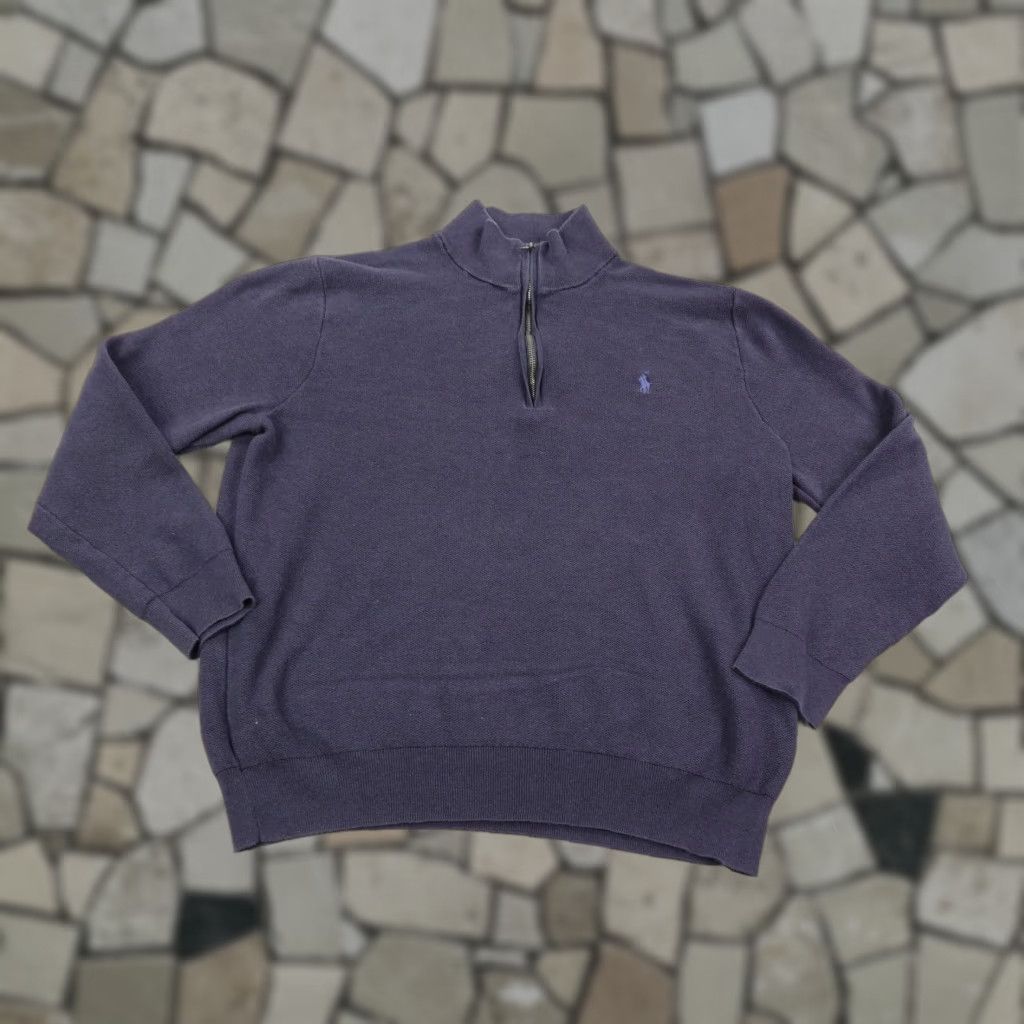 Polo Ralph Lauren Polo Ralph Lauren Sweater 2XL Blue 1/4 Zip Pullover Pony Logo Mock Neck Mens Size US XXL / EU 58 / 5 - 1 Thumbnail