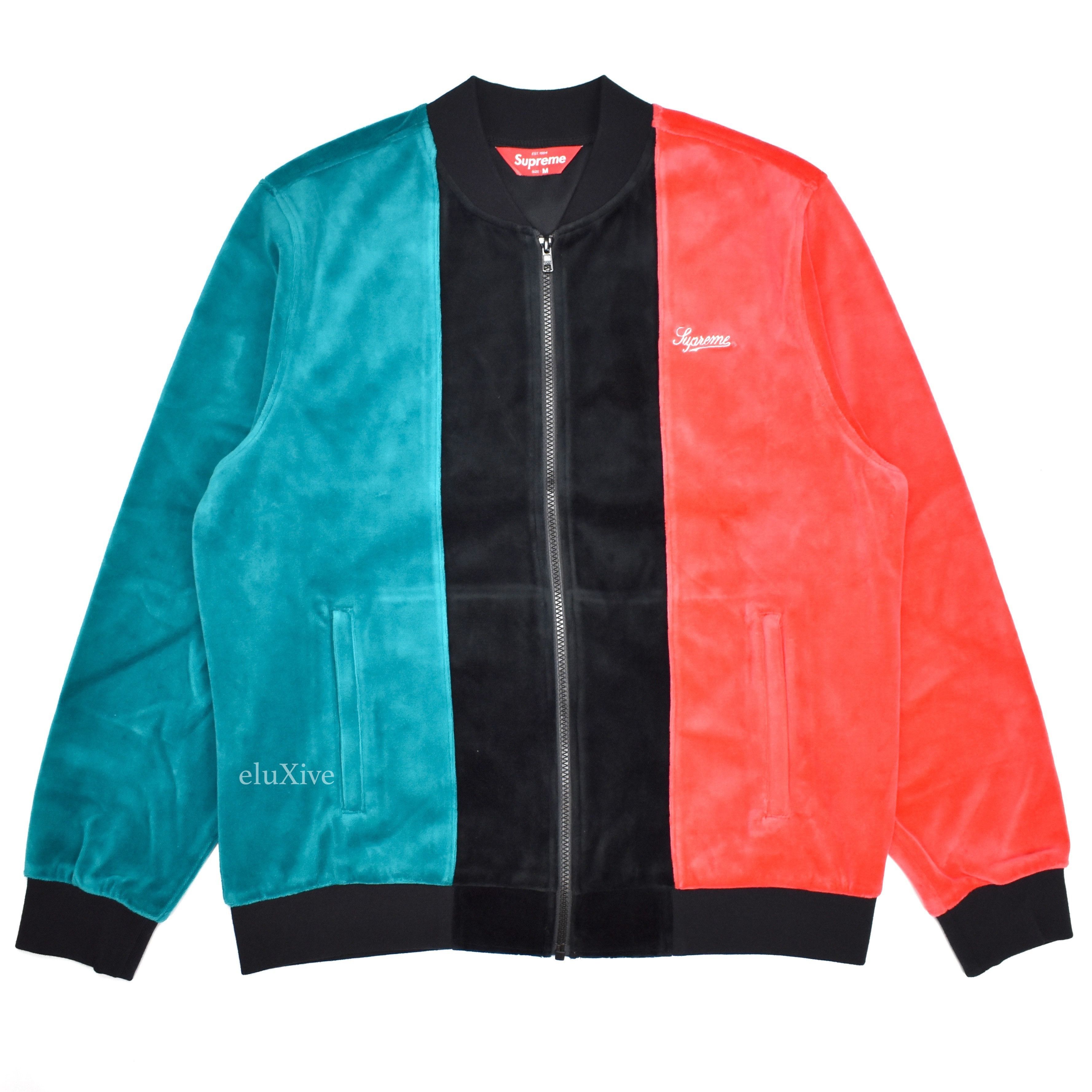 Supreme Supreme SS18 Gucci Stripe Panel Velour Jacket DS Size US M / EU 48-50 / 2 - 1 Preview