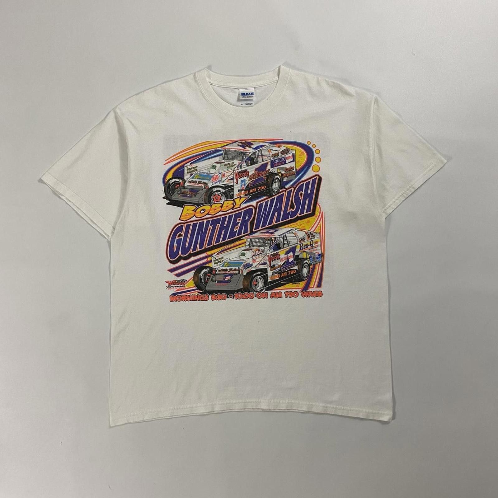 Vintage 90s Bobby Gunther Walsh Racing white T-Shirt Size XL #racing Size US XL / EU 56 / 4 - 1 Thumbnail