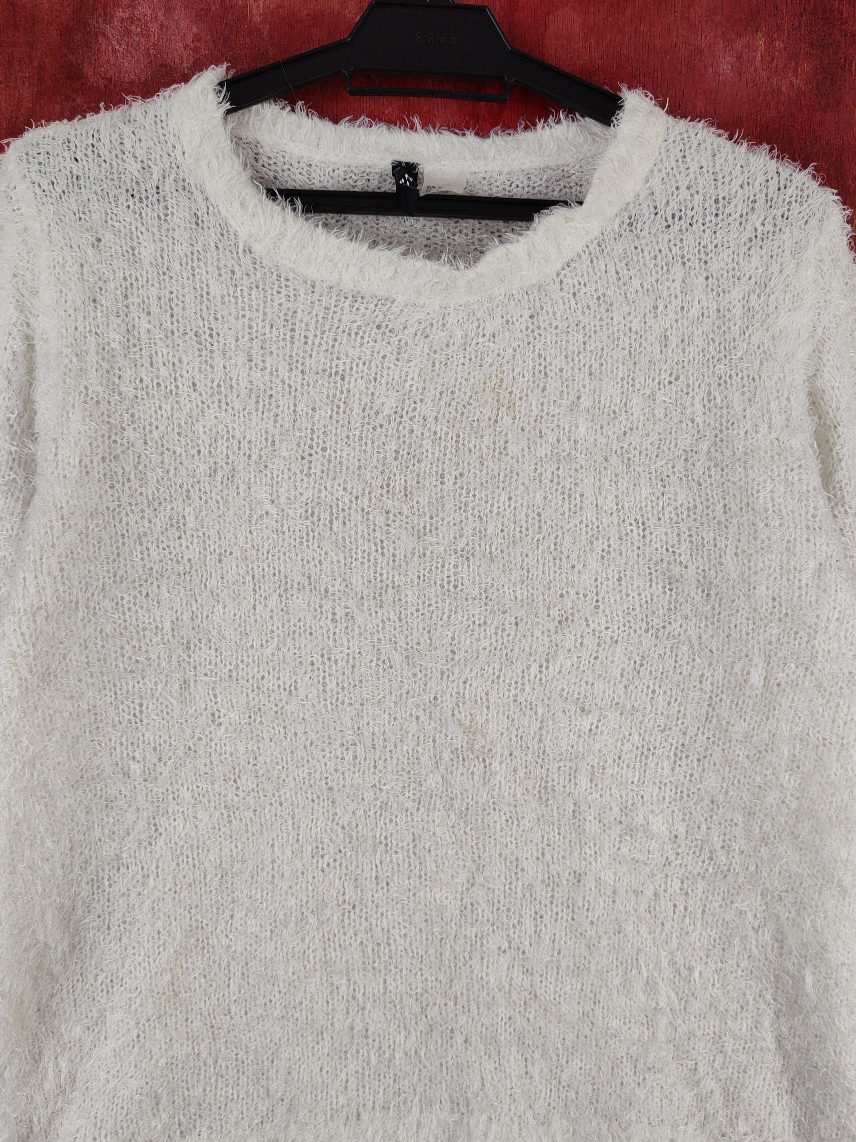 Divided × Homespun Knitwear × Japanese Brand Divided White Shag Shaggy Fur Mohair Knitwear #S2010 Size M / US 6-8 / IT 42-44 - 2 Thumbnail