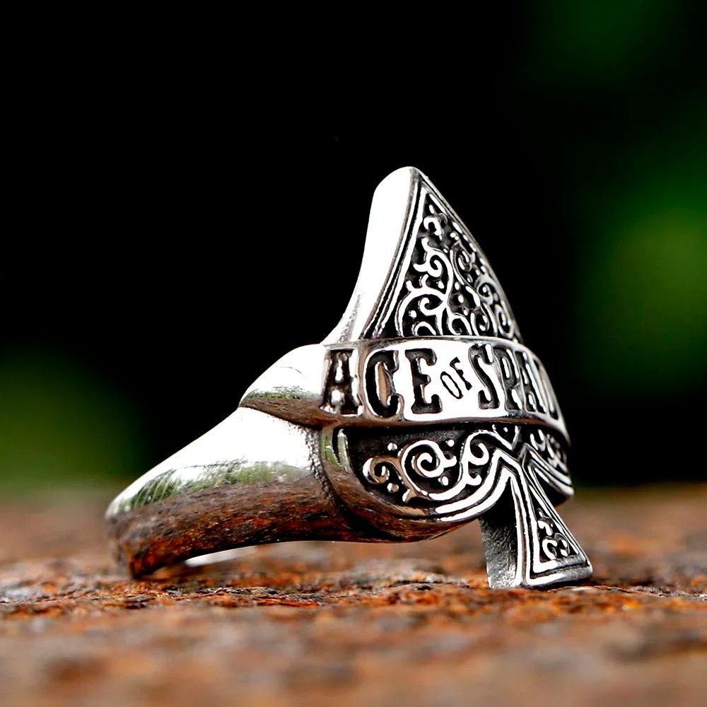 Jewelry Ace of spade Ring Streetwear Jewelry Fashion Gift Size ONE SIZE - 5 Thumbnail