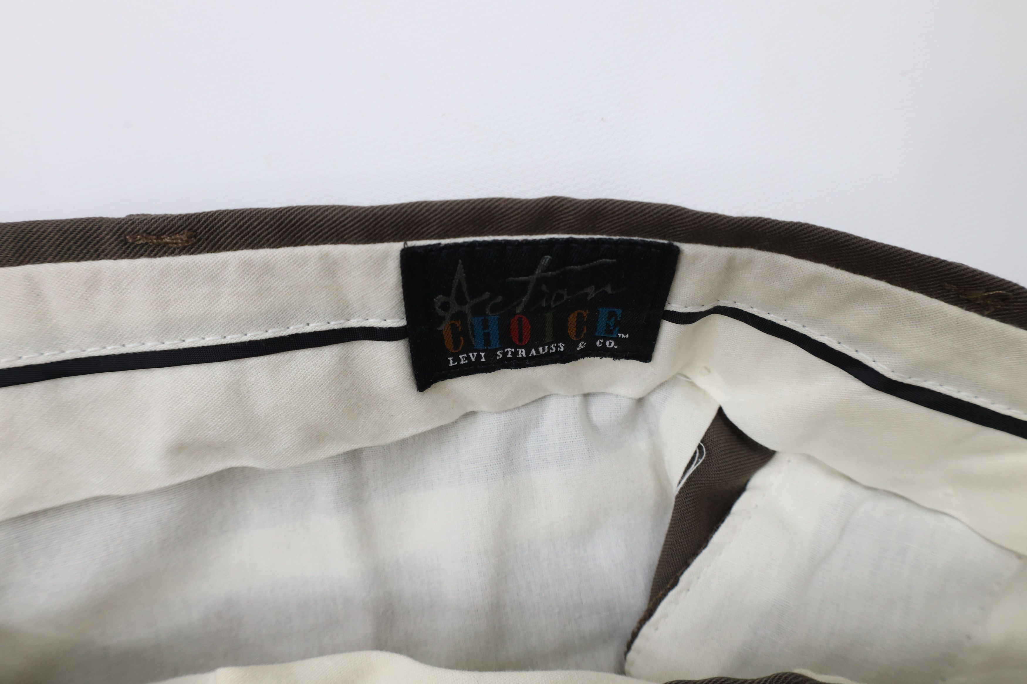 Levi's × Vintage Vintage 90s Levis Rayon Blend Wide Leg Chino Pants Brown USA Size US 36 / EU 52 - 9 Thumbnail