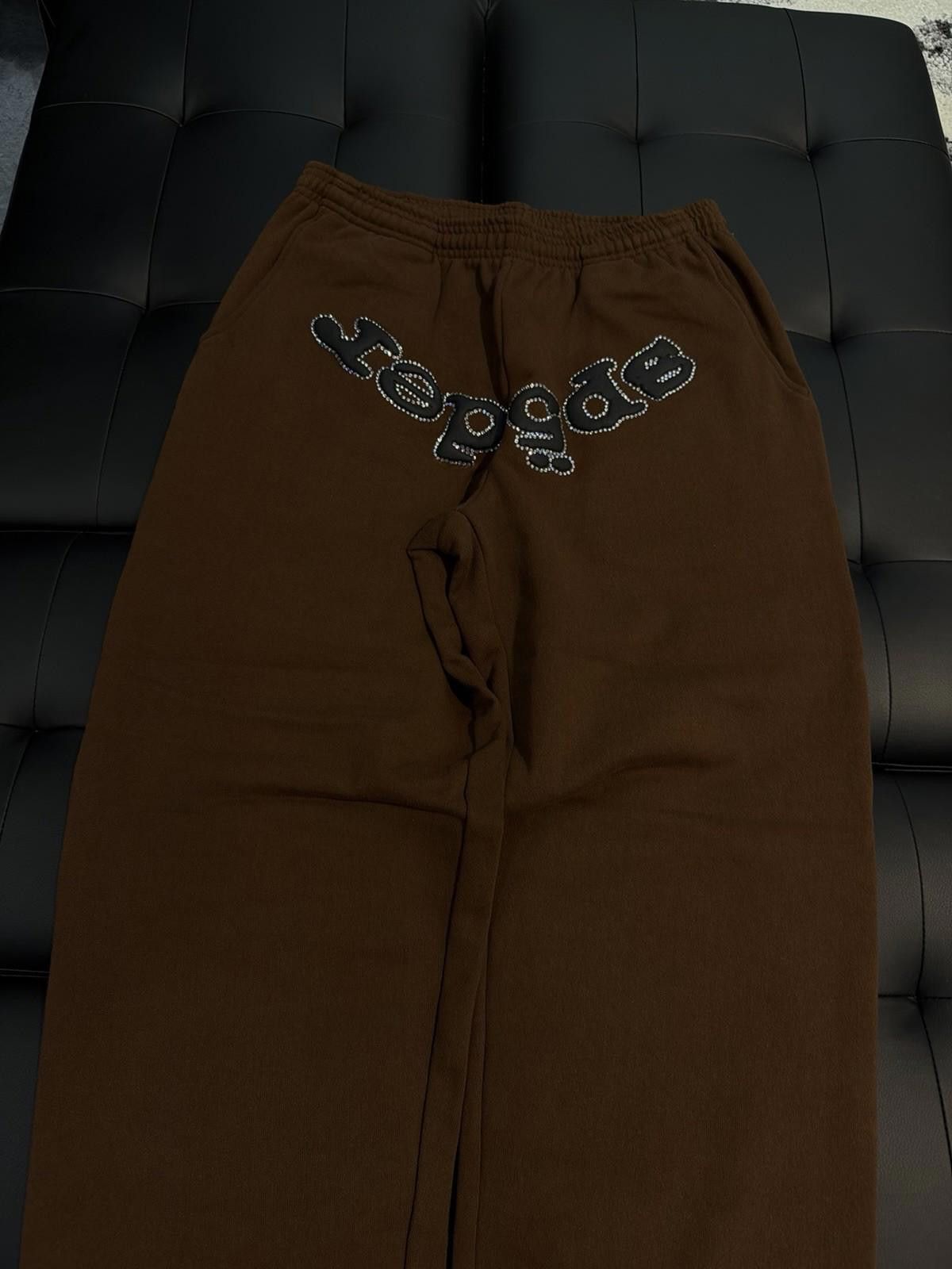 Sp5der Size M - Sp5der Worldwide Brown Crystal Sweatpants Spider Size US 32 / EU 48 - 4 Thumbnail