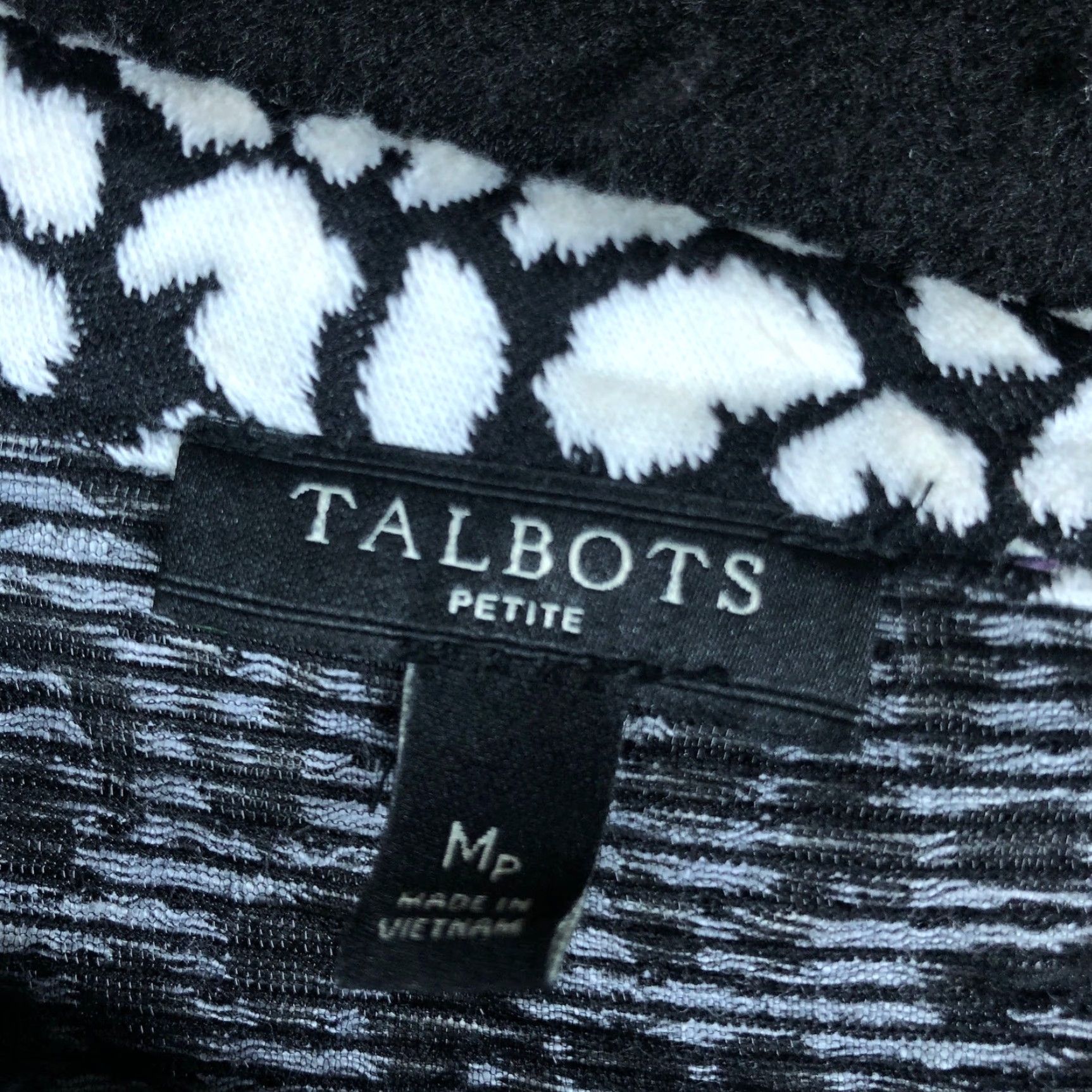 Talbots Talbots Blouse Black White Sabrina Long Sleeve Petite Stretch MP Women’s Shirt Office Workwear Casual Size M / US 6-8 / IT 42-44 - 6 Thumbnail