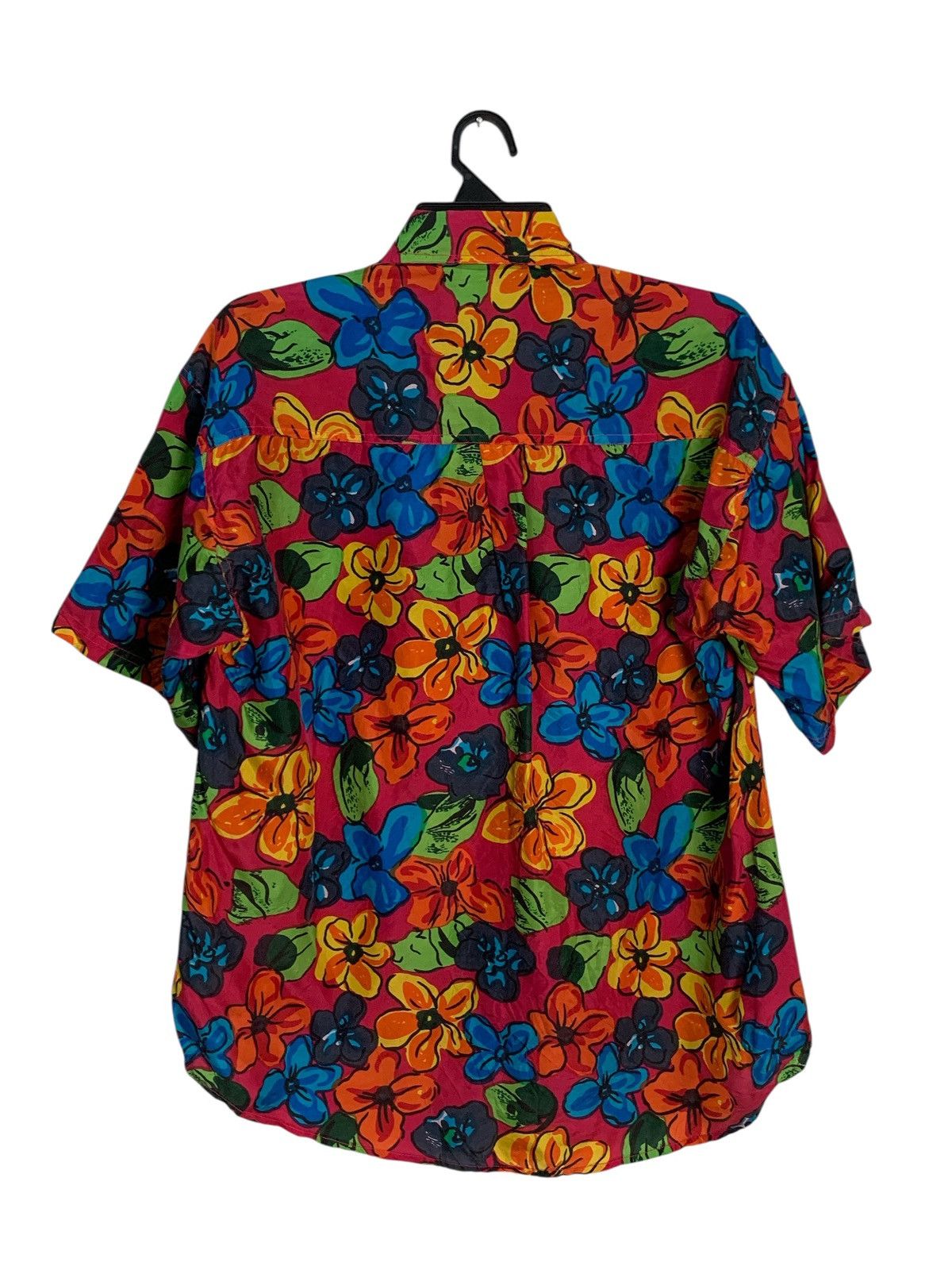SikSilk Rare Design Vintage 100% Silk Short-Sleeve Tropical Floral Size XL / US 12-14 / IT 48-50 - 2 Thumbnail