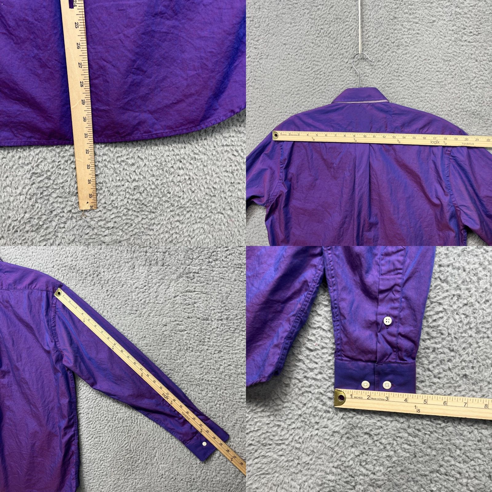 Vintage Gitman Bros Shirt Mens Large Iridescent Purple Long Sleeve USA Button Down Size US L / EU 52-54 / 3 - 9 Thumbnail