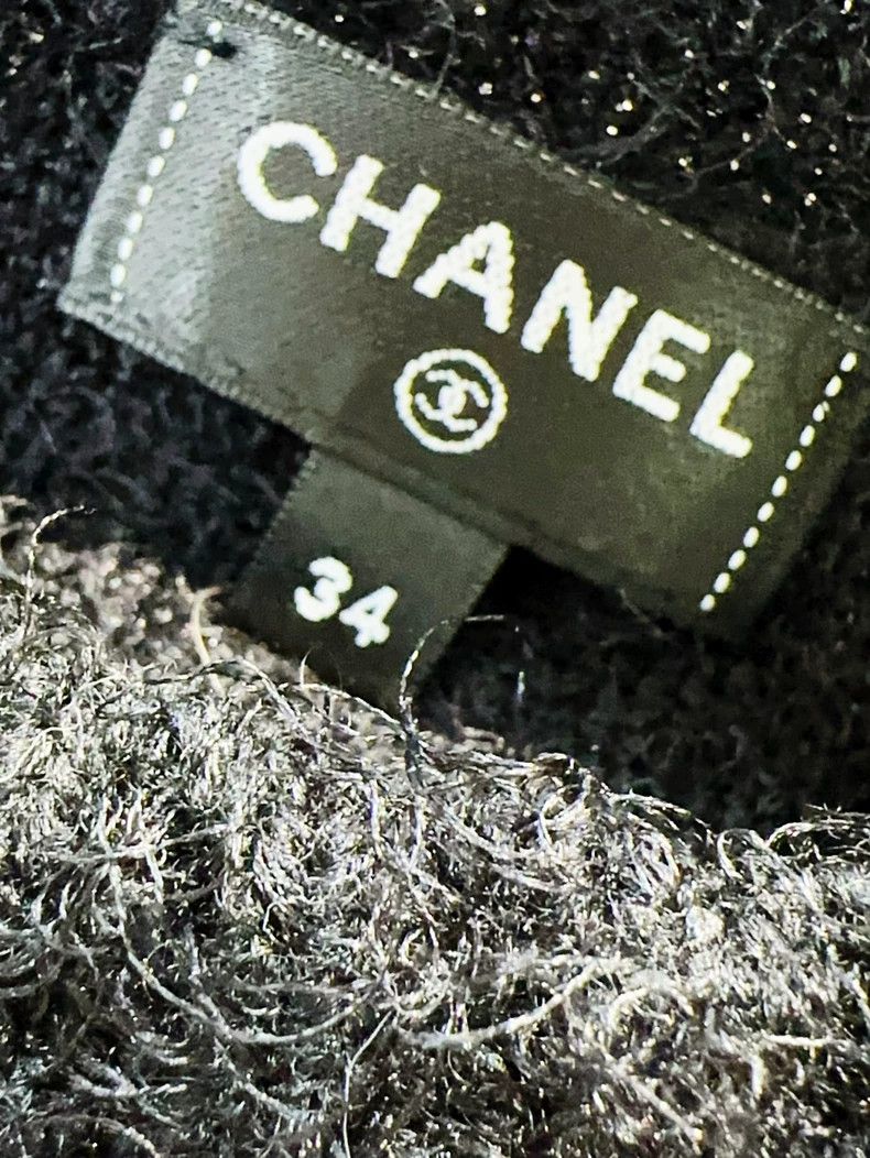 Chanel Chanel 23K black yards camellia long-sleeved sweater Size XXS / US 00 / IT 34 - 7 Thumbnail