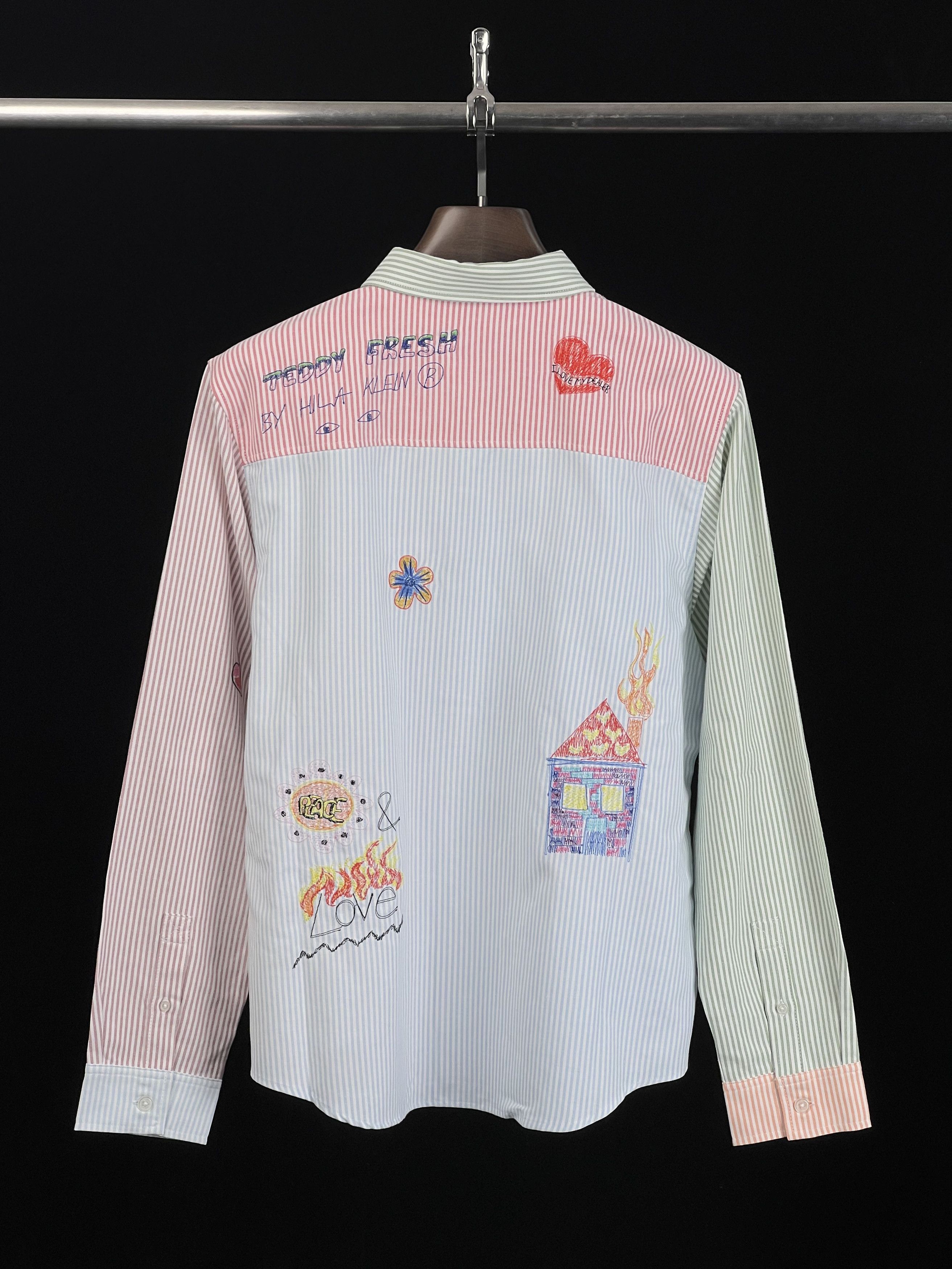 Teddy Fresh Brand New Doodle Pinstripe Shirt Embroidery Hila Klein Size US M / EU 48-50 / 2 - 6 Thumbnail