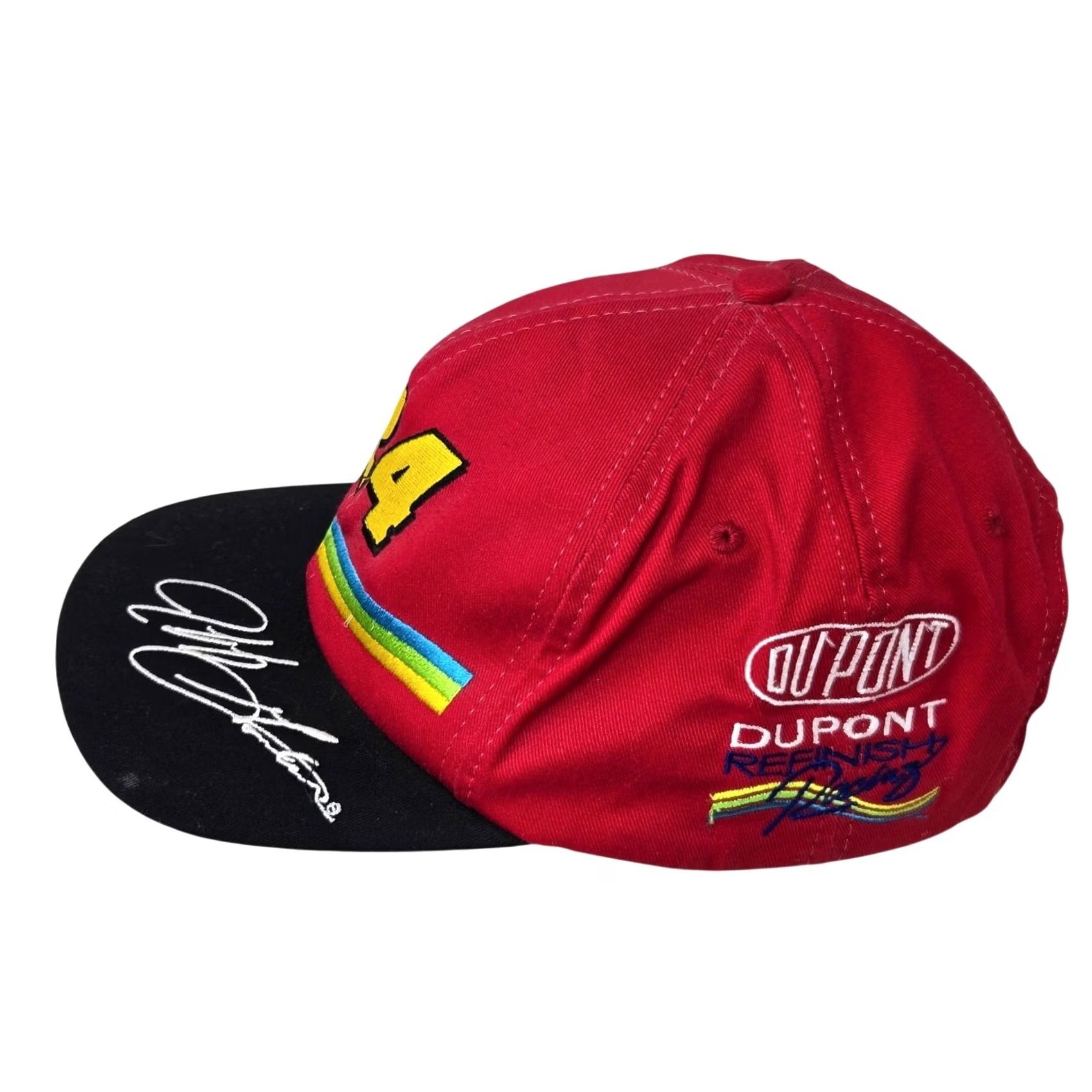 NASCAR VINTAGE Jeff Gordon NASCAR Hat Baseball Cap 1995 Winston Cup Snapback Red Men One Size Size ONE SIZE - 4 Thumbnail