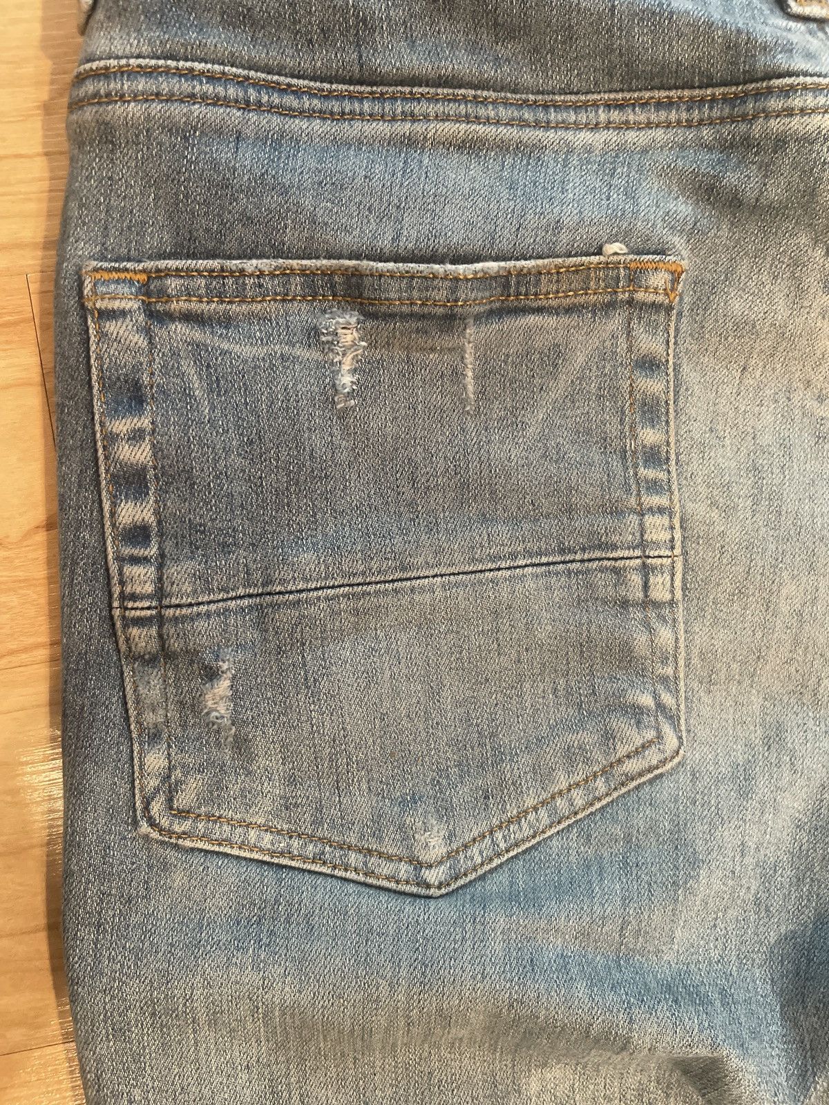 Amiri AMIRI Leather Stitch Logo Clay Indigo Jean Size US 31 - 8 Thumbnail