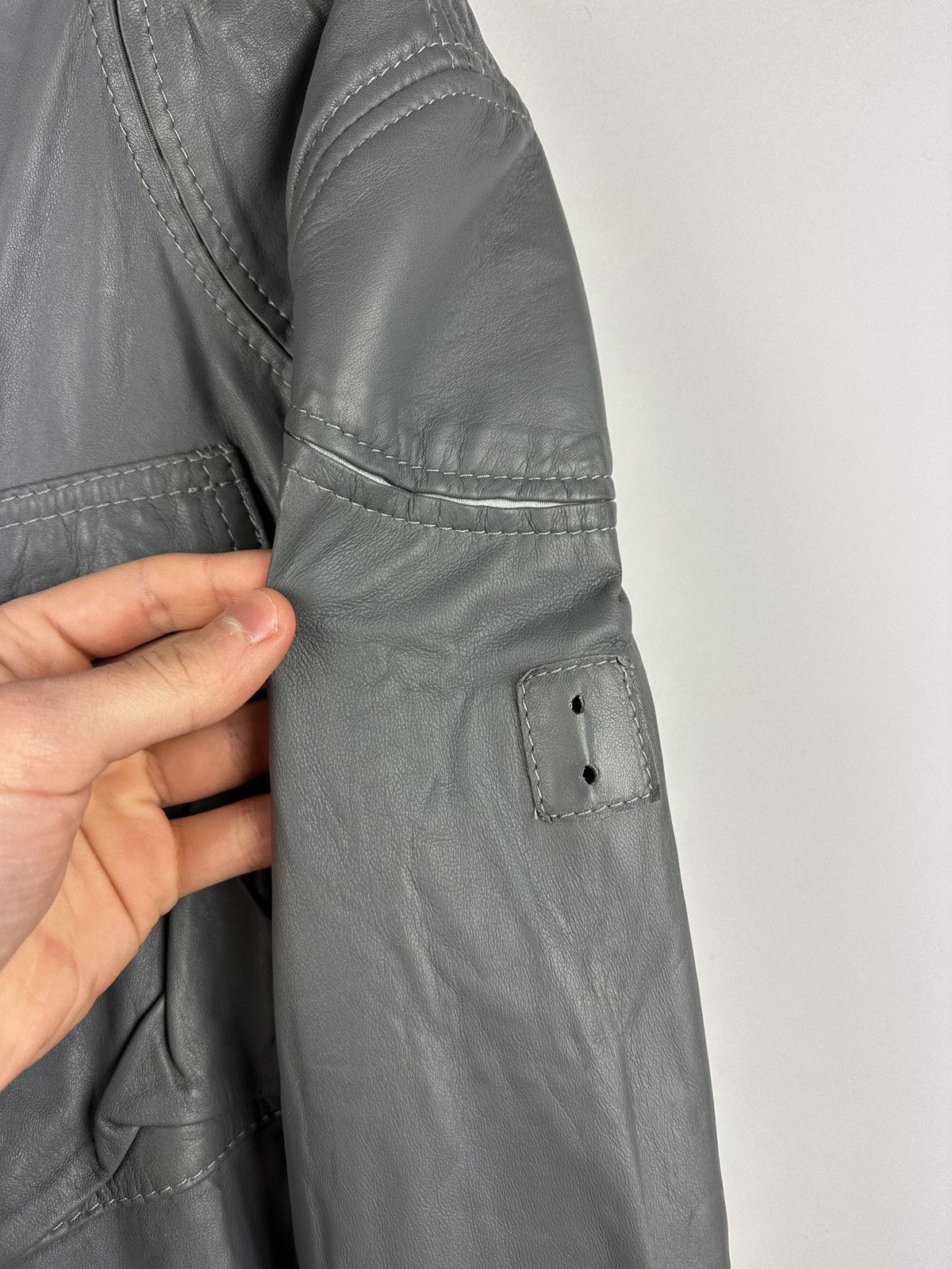 Belstaff NWT Belstaff Centaur Gray Belted Leather Jacket Man Size US L / EU 52-54 / 3 - 4 Thumbnail