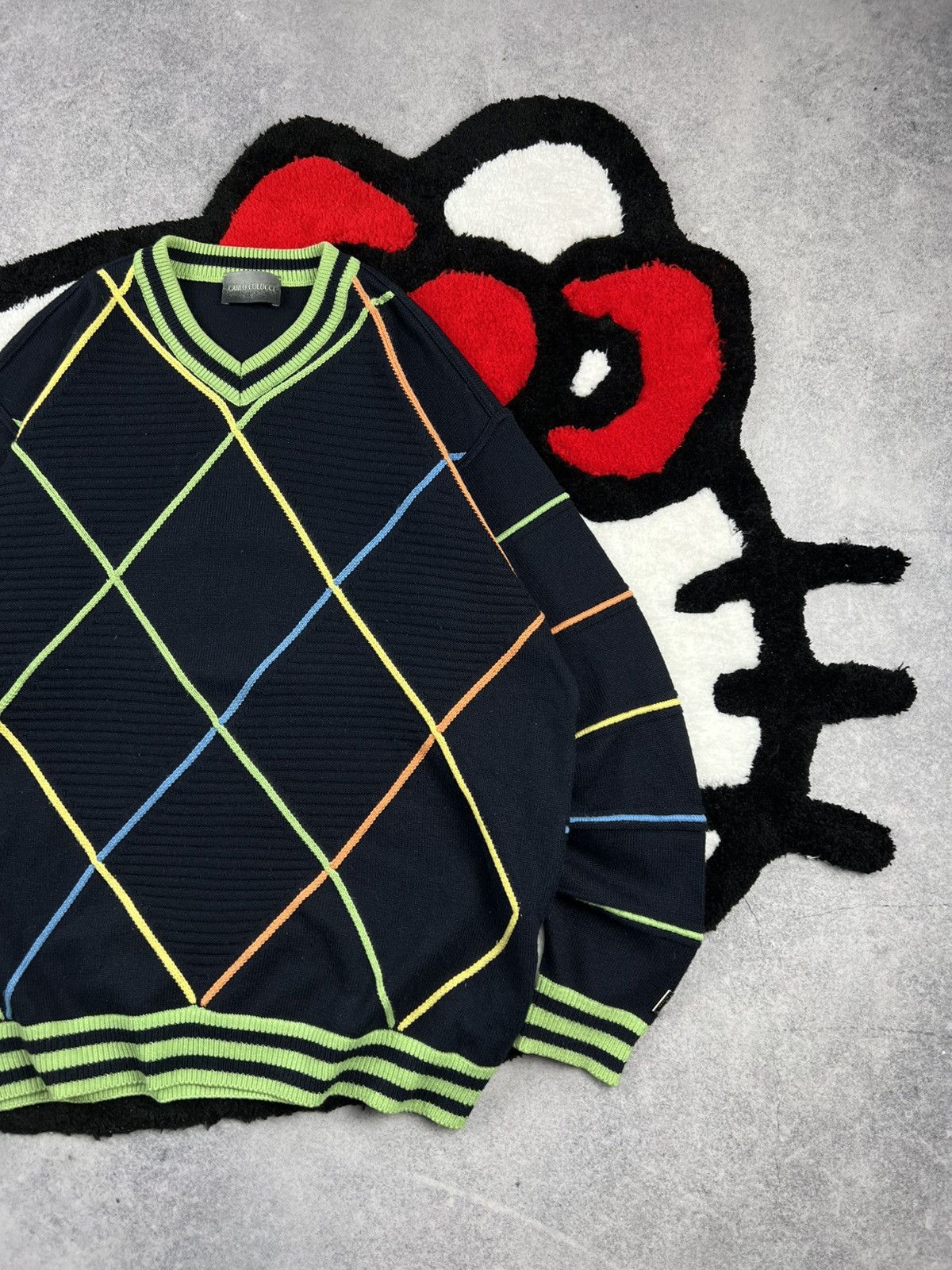 Carlo Colucci Vintage Carlo Colucci 3D Coogi Style Cable Knit Boxy Sweater Size US L / EU 52-54 / 3 - 3 Thumbnail