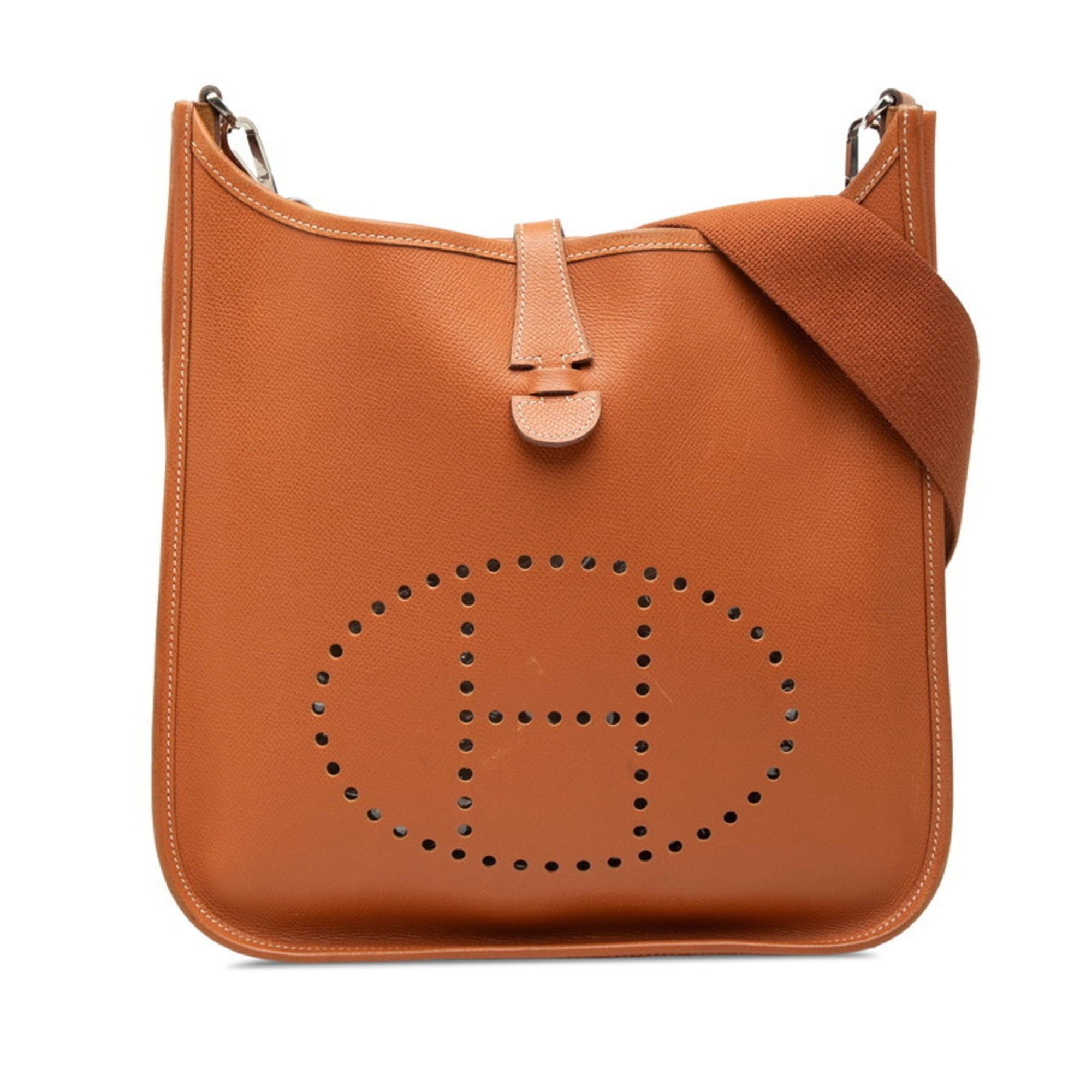 Hermes Evelyne 1 Pm Shoulder Bag, Gold And Brown, Veau Epsom Leather, Women's