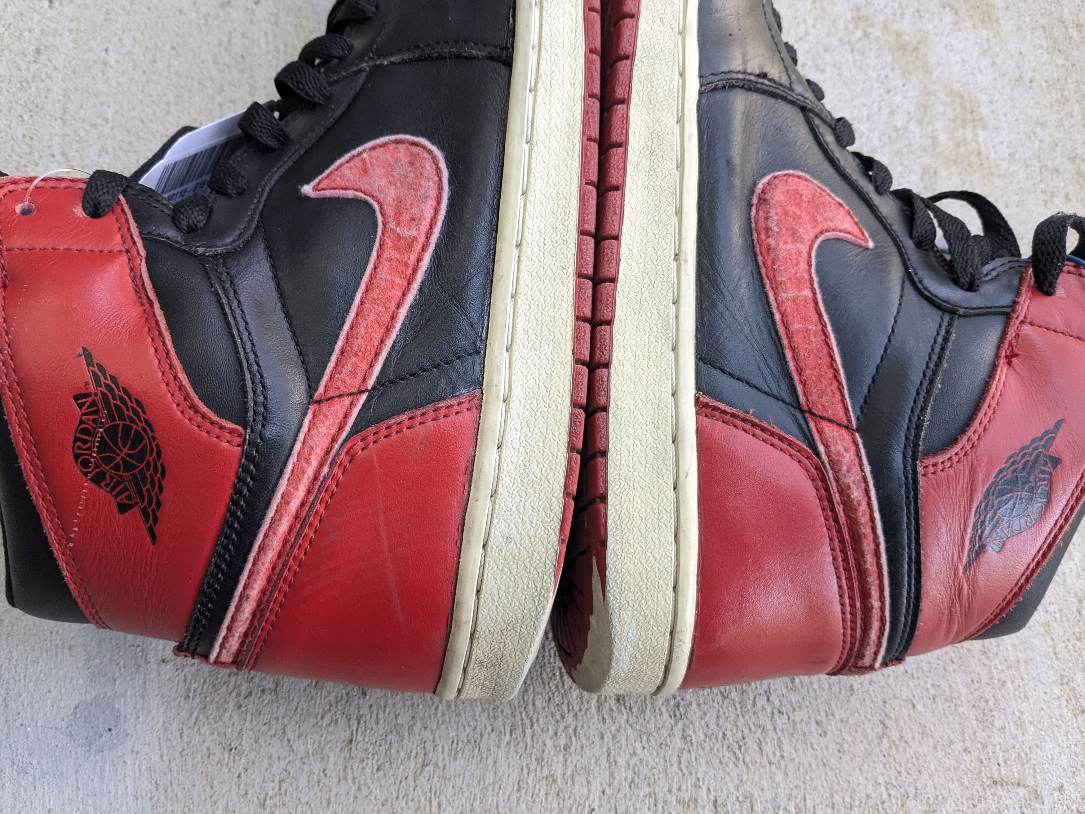 Jordan Brand Nike Air Jordan 1 Bred 2001 High Tops 2001 136066-061 Size US 11.5 / EU 44-45 - 9 Thumbnail