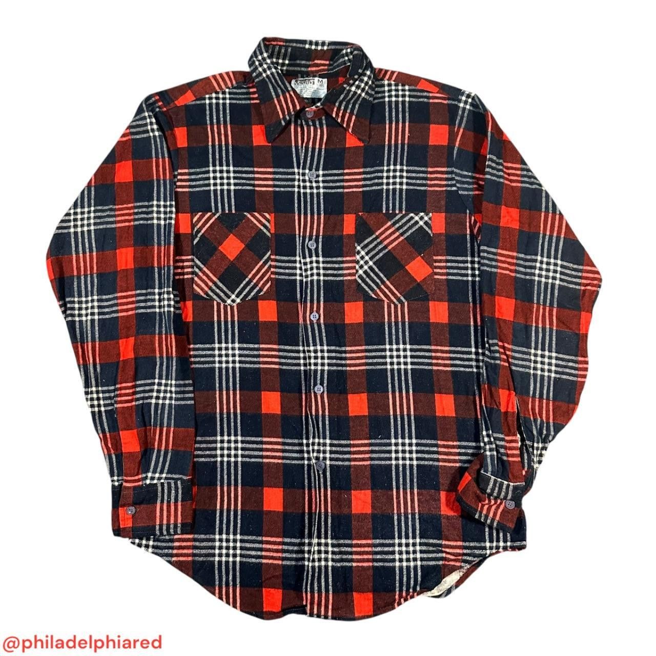 Designer Vintage 1970s Montgomery Ward Flannel casual shirt Medium Size US M / EU 48-50 / 2 - 1 Thumbnail