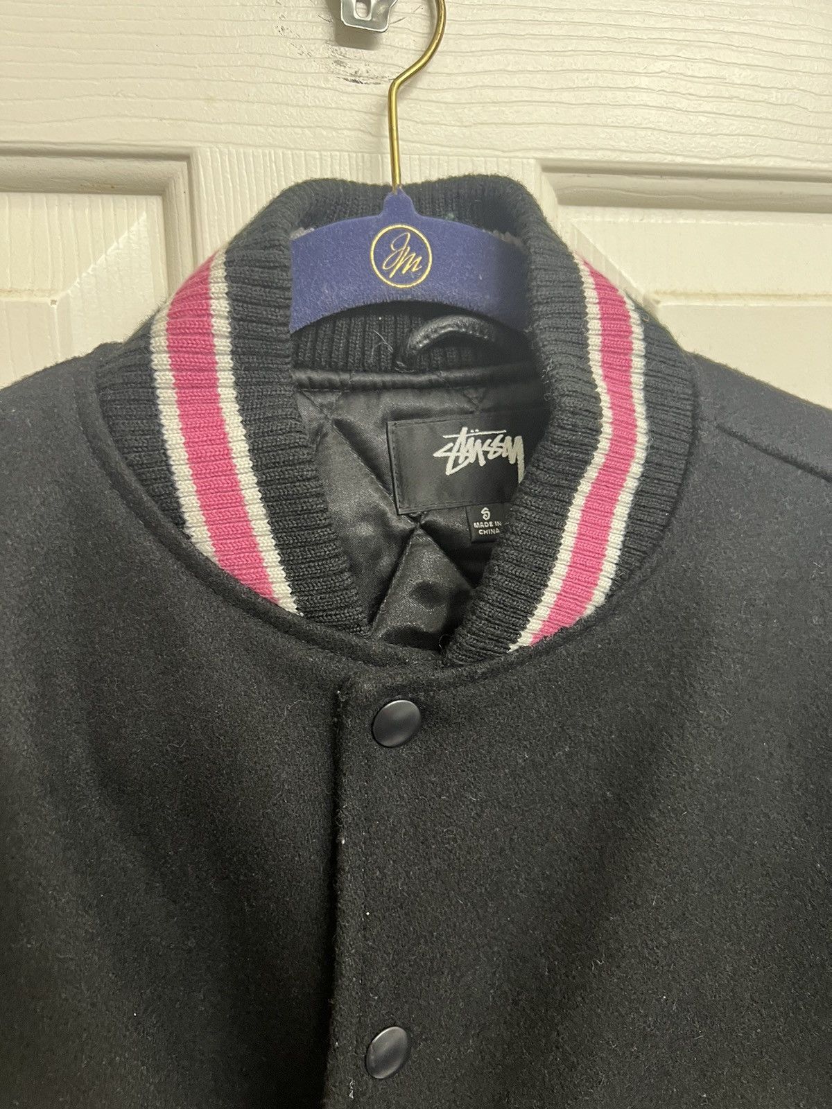 stussy s talk melton varsity jacket stussy s talk melton varsity jacket