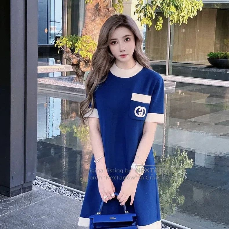 Gucci Gucci SizeXXXS Colour-blocked round-neck knitted short-slee Size XXS / US 00 / IT 34 - 7 Thumbnail