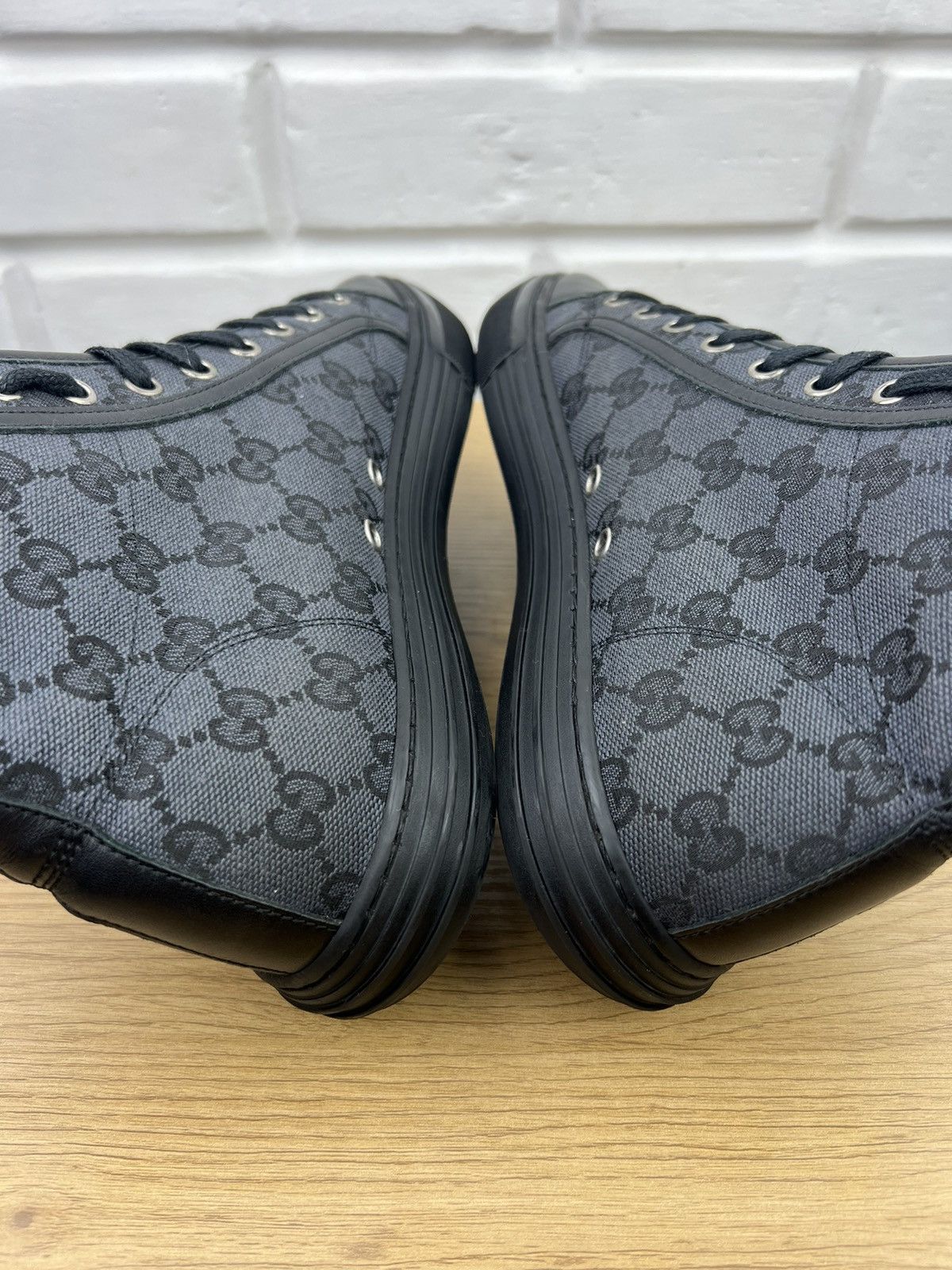 Gucci GUCCI Sneakers Hi Top Leather Shoes BROOKLYN GG Monogram Size US 7.5 / EU 40-41 - 11 Thumbnail