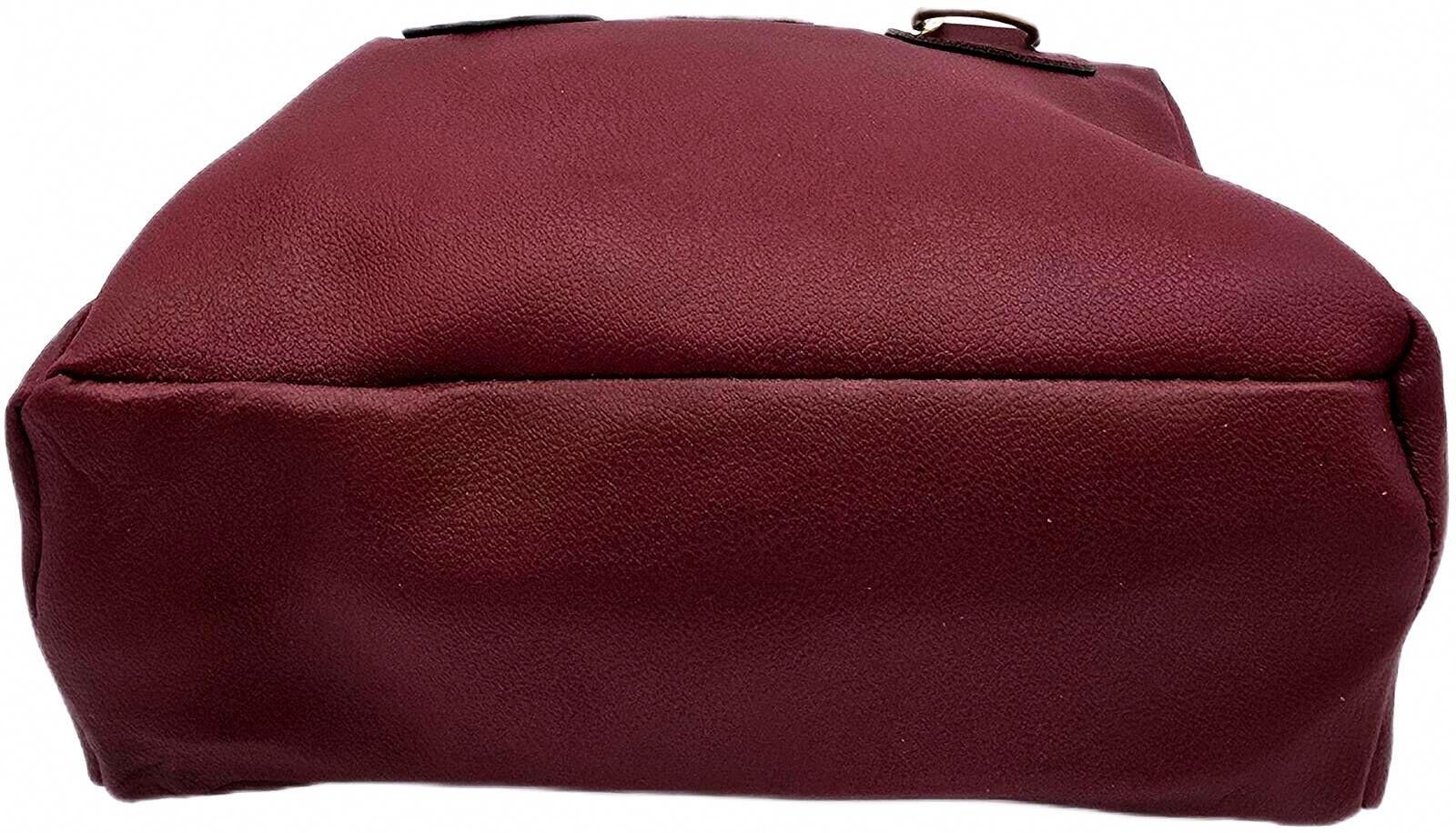 Other Mini Burgundy Faux Leather Crossbody Bag with Fur Charm Size ONE SIZE - 7 Thumbnail
