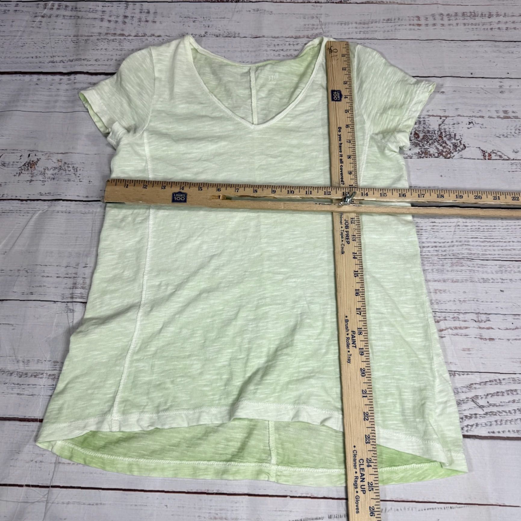 J. Jill J.Jill Sun Bleached Slub Tee Green Short Sleeve Stretch 100% Cotton Women's XS T-Shirt Shirt Womens XS Green Stretchy Size 26" / US 2 / IT 38 - 3 Thumbnail