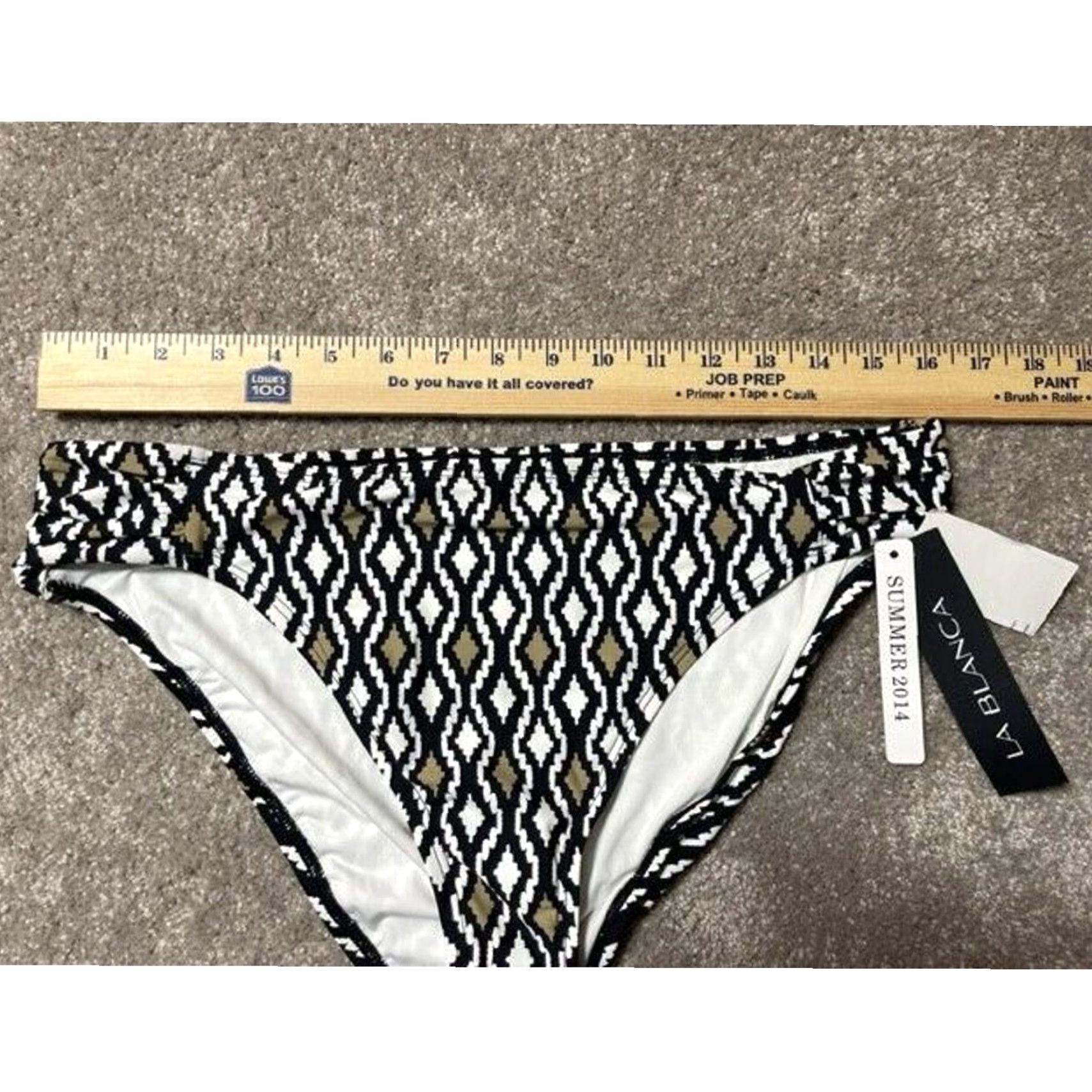 Vintage La Blanca Bikini Swim Bottom 14 Ikat Geometric Lined Boho Chic Beach Resort Womens Size 36" / US 14 / IT 50 - 4 Thumbnail
