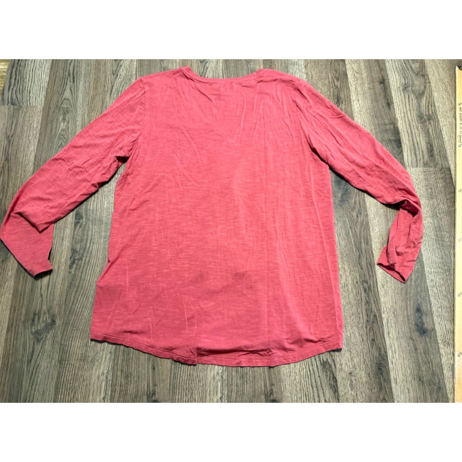 Pinko Tribal Shirt Women's Medium Orange Pink Long Sleeve V-neck Size M / US 6-8 / IT 42-44 - 2 Thumbnail