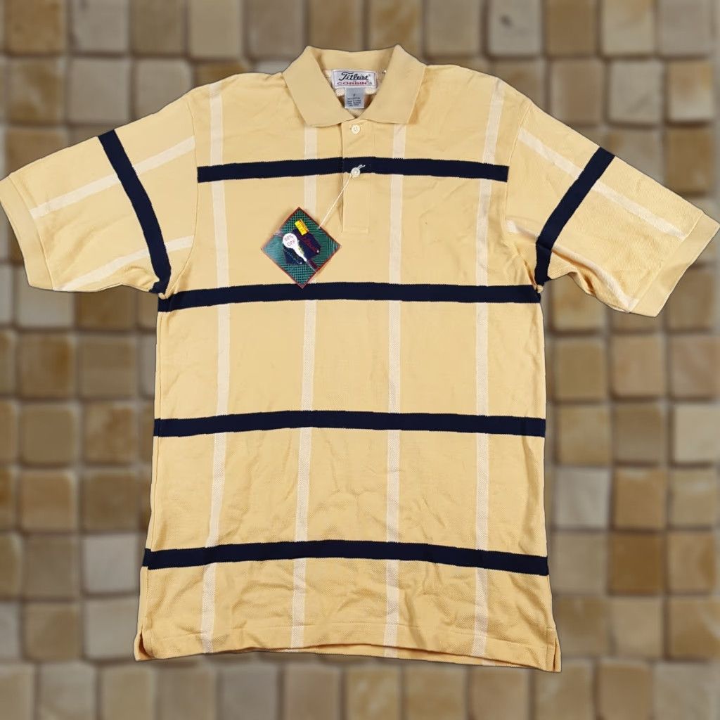 Titleist VINTAGE Titleist Polo Shirt Mens S Yellow Striped Golf Casual 90s Preppy Button Collar Shirt Size US S / EU 44-46 / 1 - 1 Thumbnail