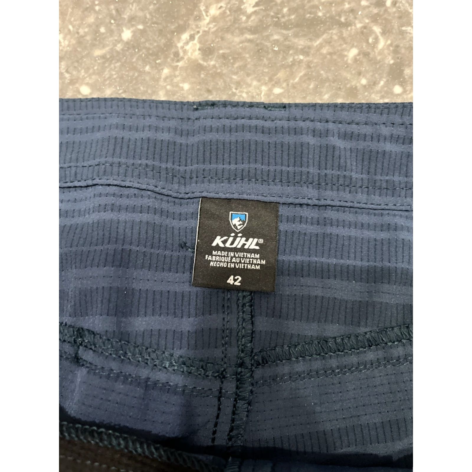 Born Kuhl Men 42 Blue Stripe 8" Inseam Shorts Chino Regular Fit Cargo Pockets Zip Back Pocket Born in the Mountains Vintage: No Size US 42 / EU 58 - 3 Thumbnail