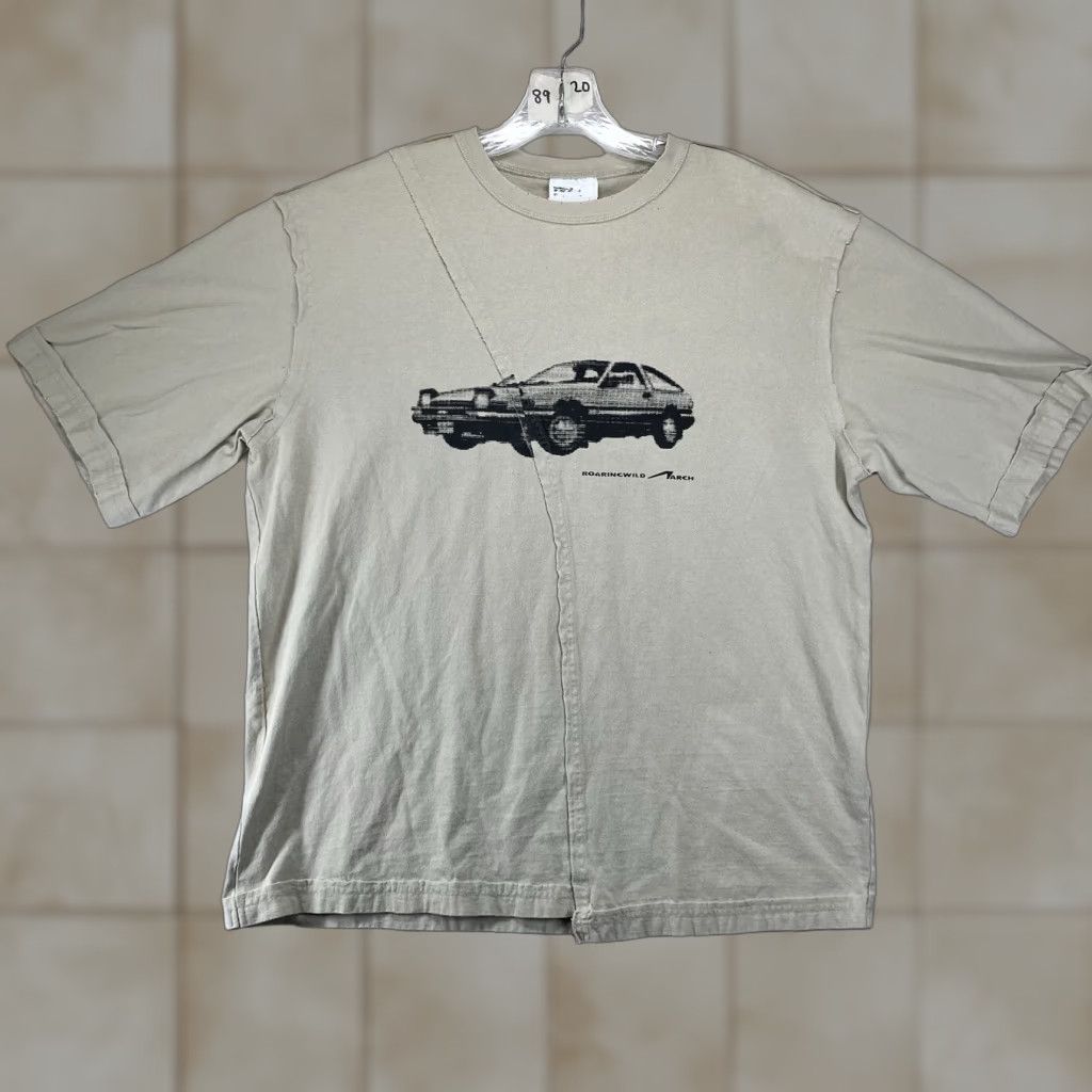 Vintage Roaringwild Men's Graphic Tee Large Beige Short Sleeve Crew Neck Architectural Car Art Heavyweight Limited Edition Size ONE SIZE - 1 Thumbnail