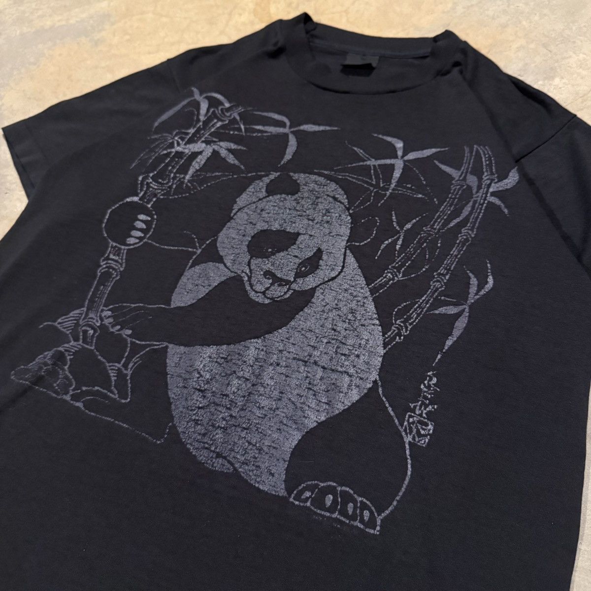 Vintage Vtg 1980s Faded Distressed Paper Thin Panda Tee ERD Grunge Size US M / EU 48-50 / 2 - 3 Thumbnail