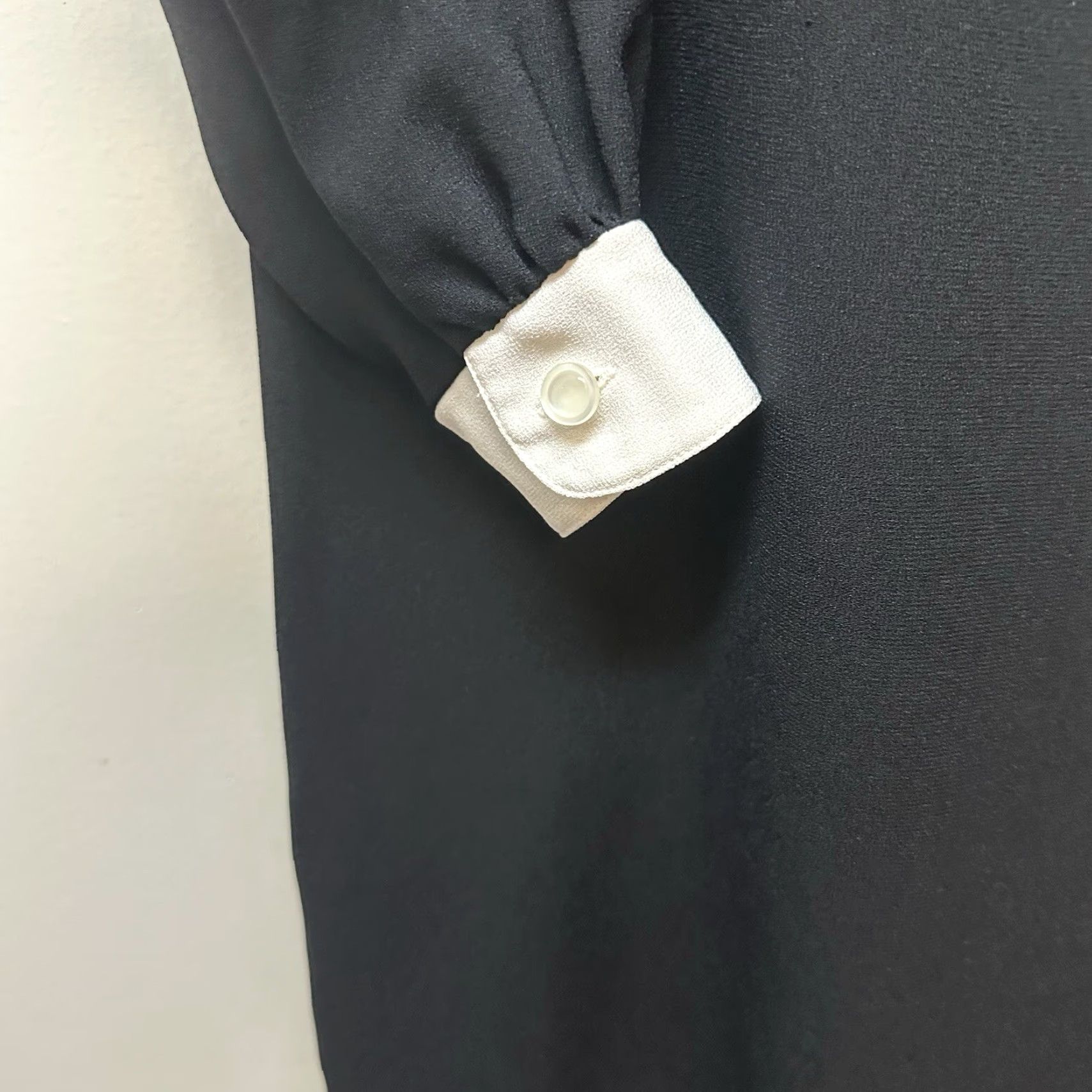 Vintage VINTAGE Black Modest White Collar Dress Wednesday Adams Cosplay M/L Caron Petite Shift Womens Size M / US 6-8 / IT 42-44 - 6 Thumbnail