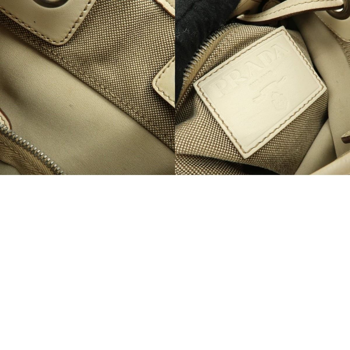Prada Prada Logo Jacquard Canvas Crossbody Bag Beige Size ONE SIZE - 8 Thumbnail