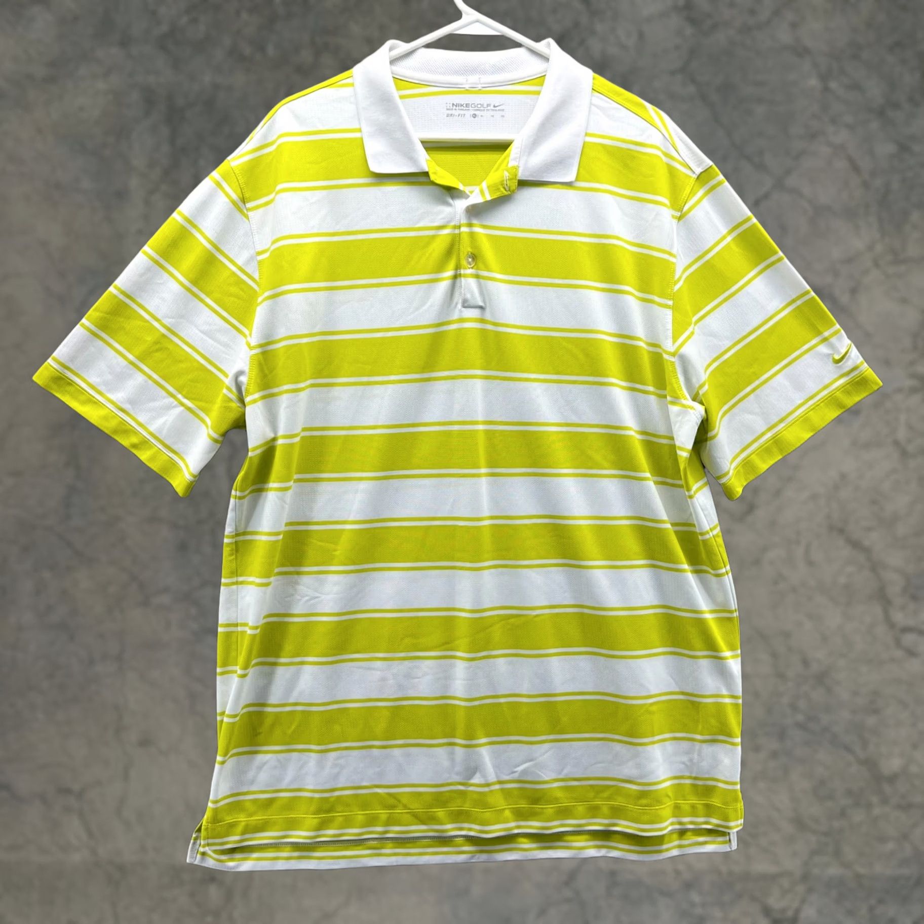 Nike VINTAGE Nike Polo Shirt Men XL White Green Striped Dri-Fit Performance Golf Nike Dri-FIT Shirt Boys Size US XL / EU 56 / 4 - 1 Thumbnail
