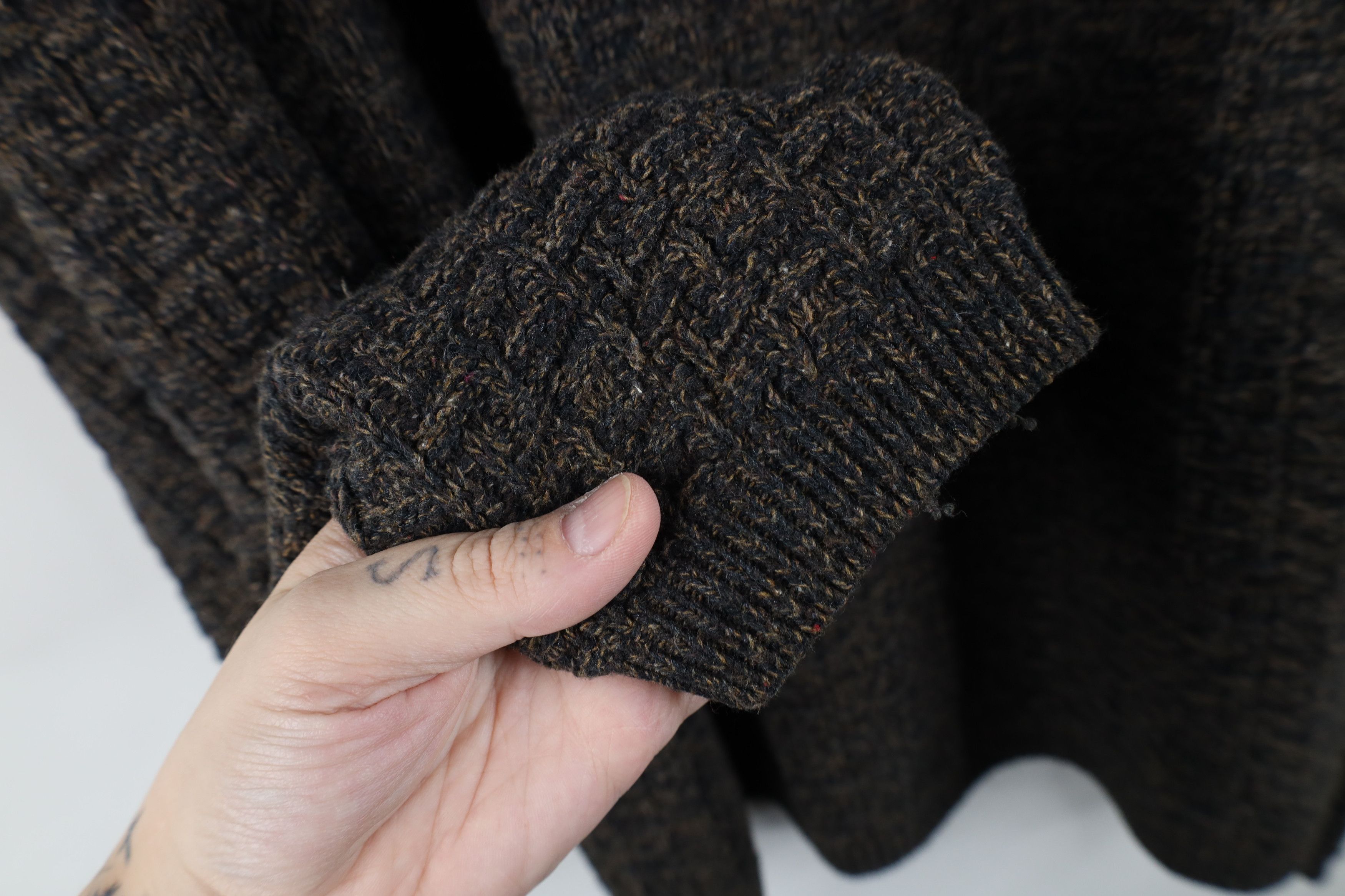 Vintage Vintage 90s Y2K Streetwear Knit Henley Sweater Heather Brown Size US XL / EU 56 / 4 - 5 Thumbnail