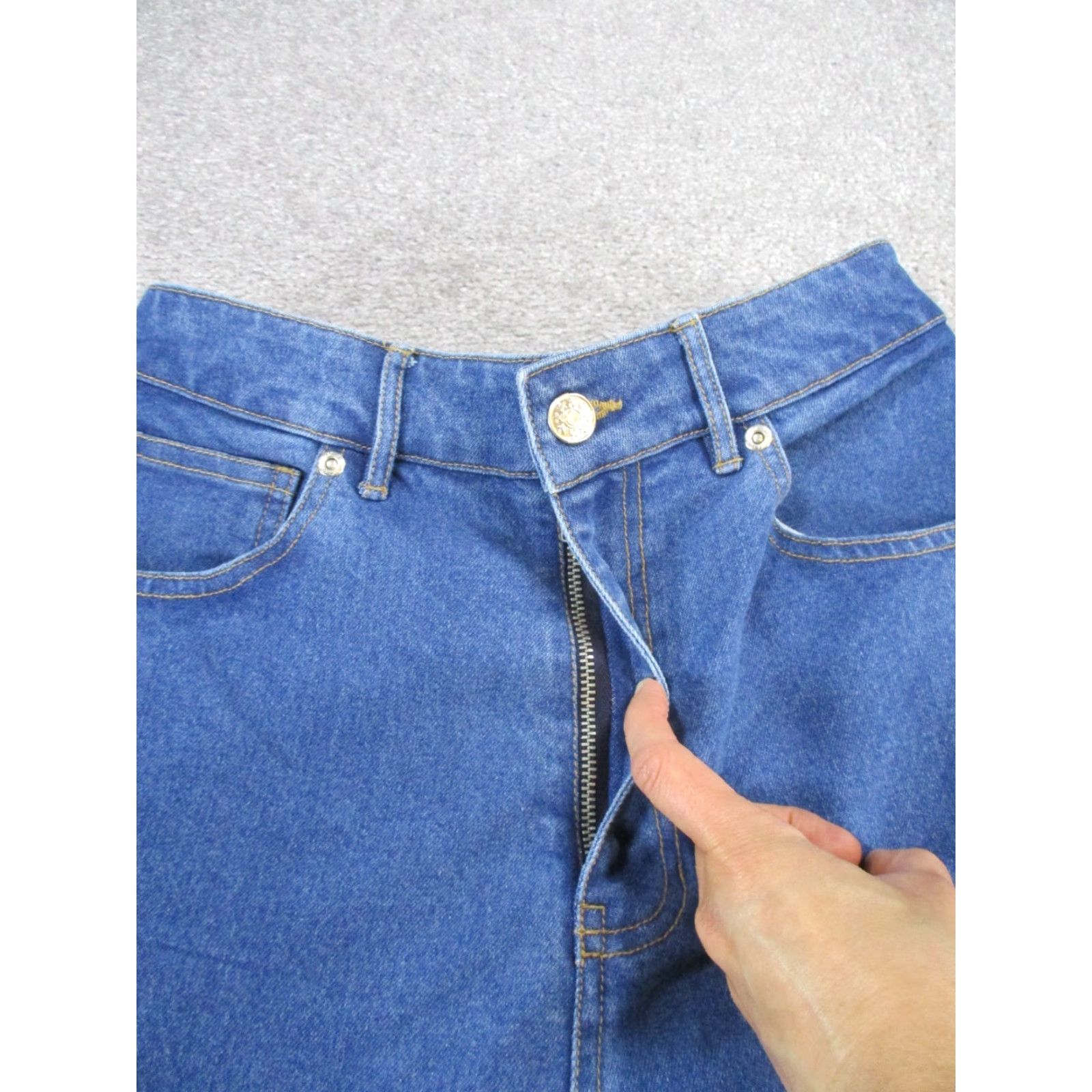 Denime VINTAGE Rae Feather Women's Jeans Wide Leg High Rise S Medium Wash Denim Casual Size 28" / US 6 / IT 42 - 3 Thumbnail
