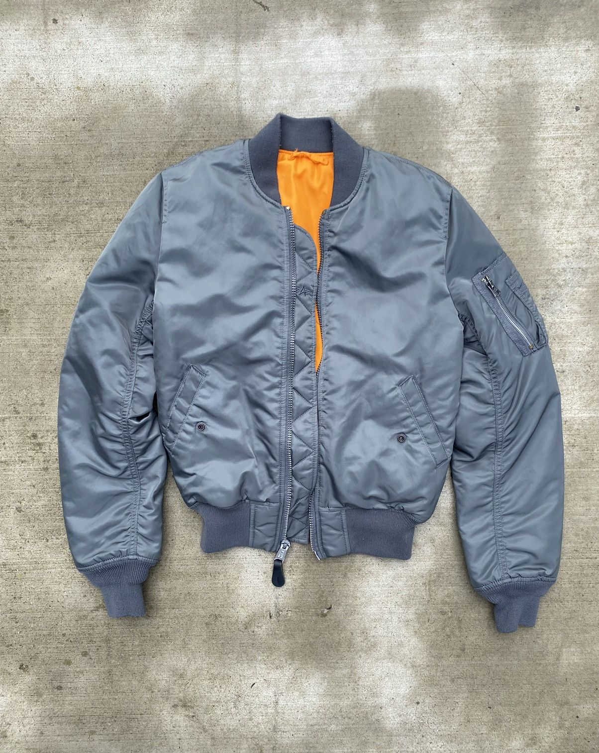 image of Alpha Industries Bomber Jacket in Grey, Men's (Size XS)