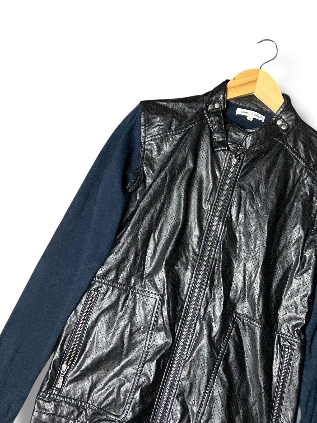 semanticdesign SEMANTIC DESIGN Leather Biker Jacket (139) Size US M / EU 48-50 / 2 - 7 Thumbnail