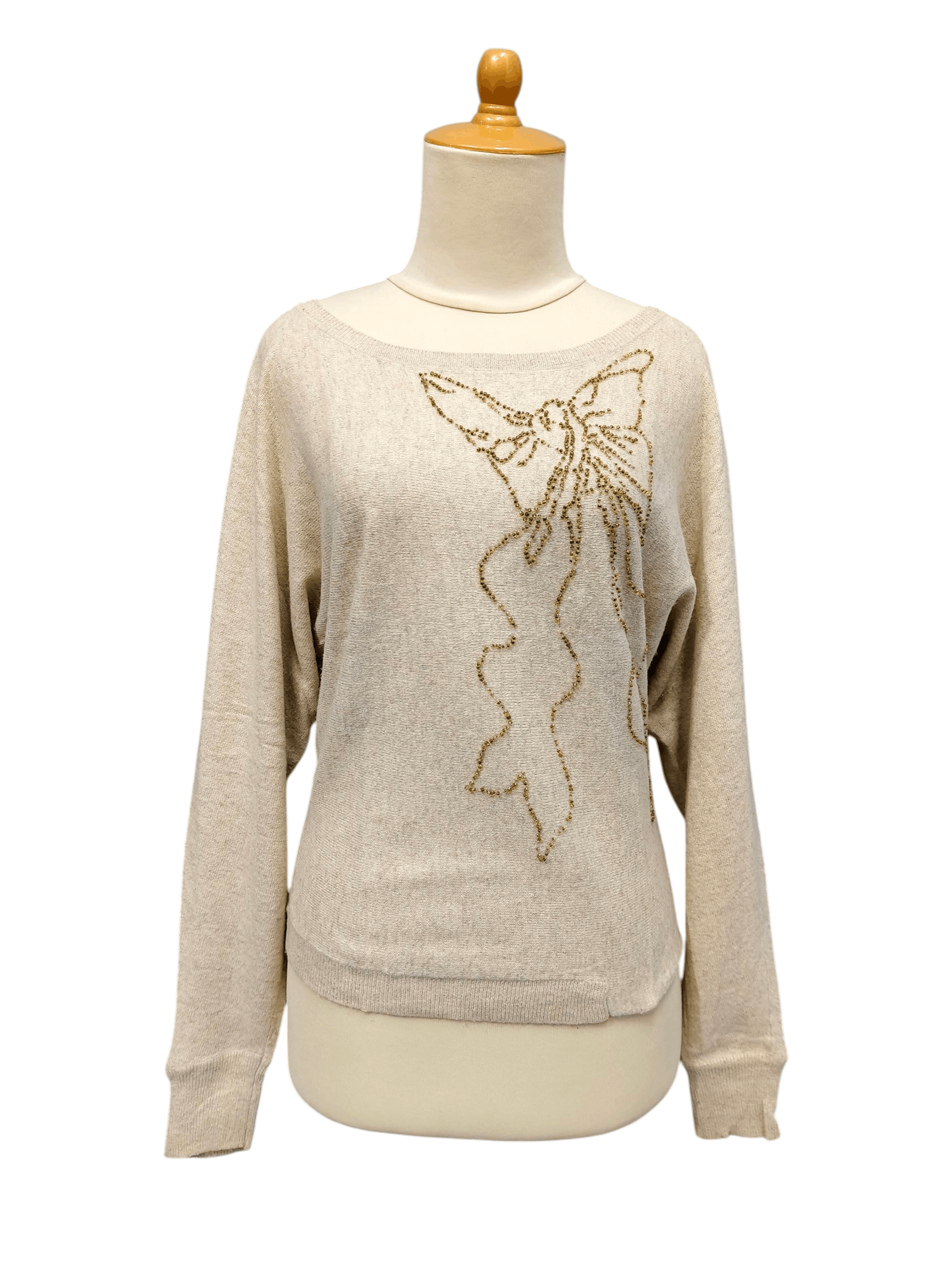Tsumori Chisato 🇯🇵 Tsumori Chisato 🇯🇵 Butterfly Beaded Knitted Sweater Size L / US 10 / IT 46 - 1 Thumbnail