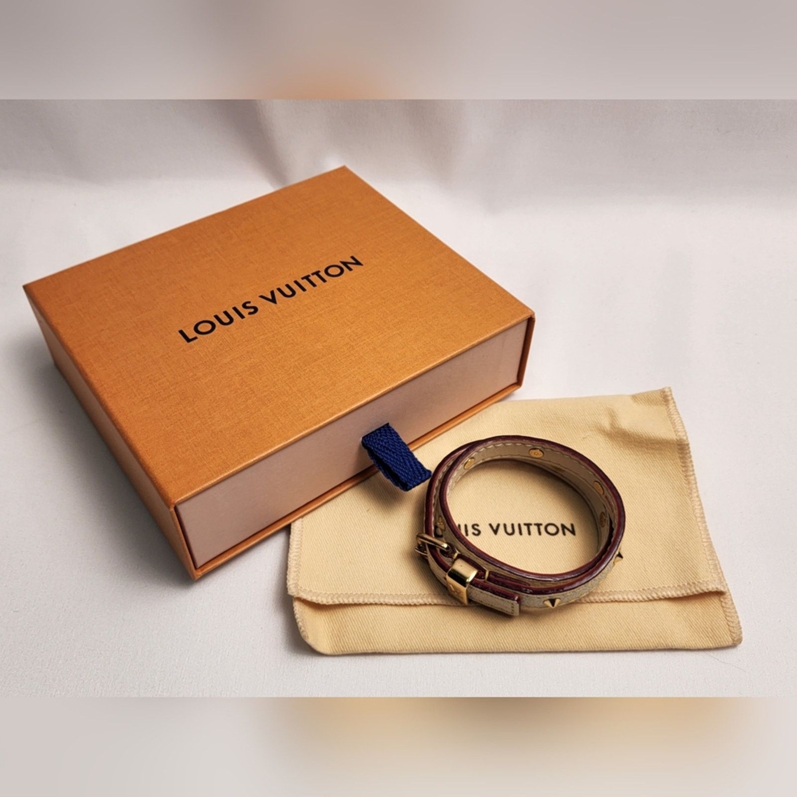 Louis Vuitton Louis Vuitton Leather Suhali Studded Double Wrap Bracelet Size ONE SIZE - 3 Thumbnail
