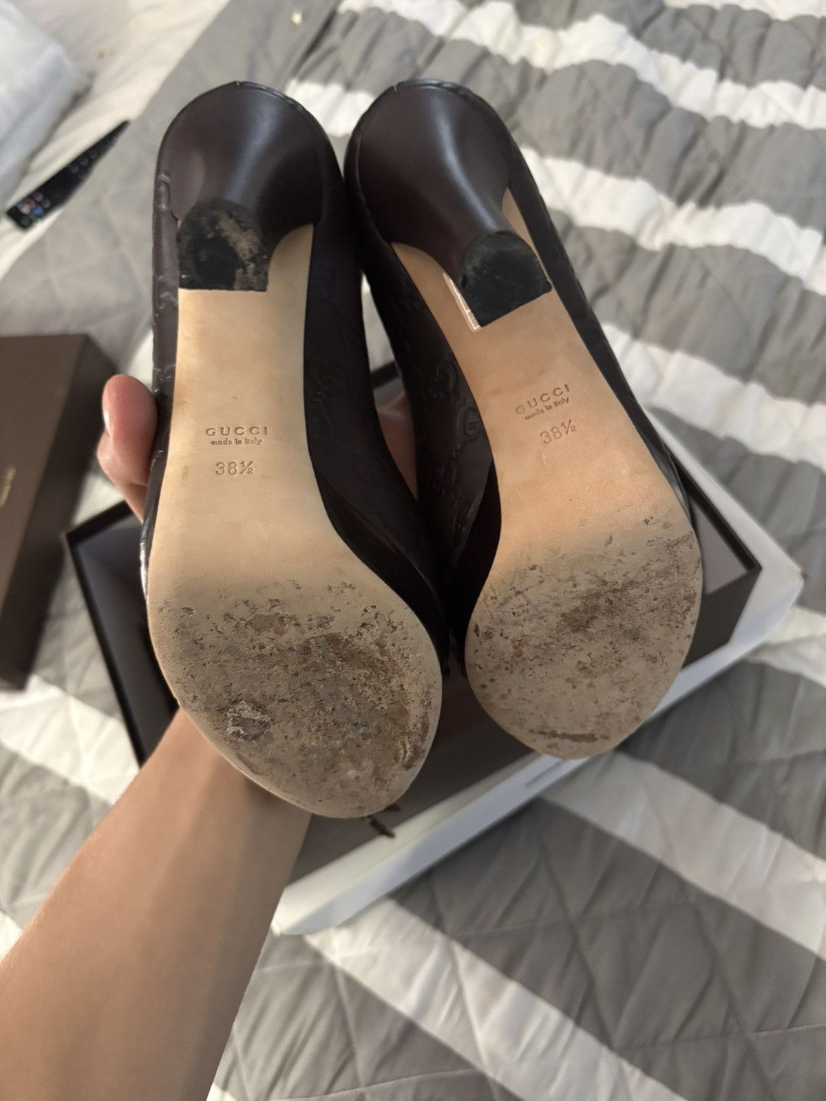 Gucci Gucci “Guccisima Leather Horsebit Peep Toe Size US 8.5 / IT 38.5 - 6 Thumbnail