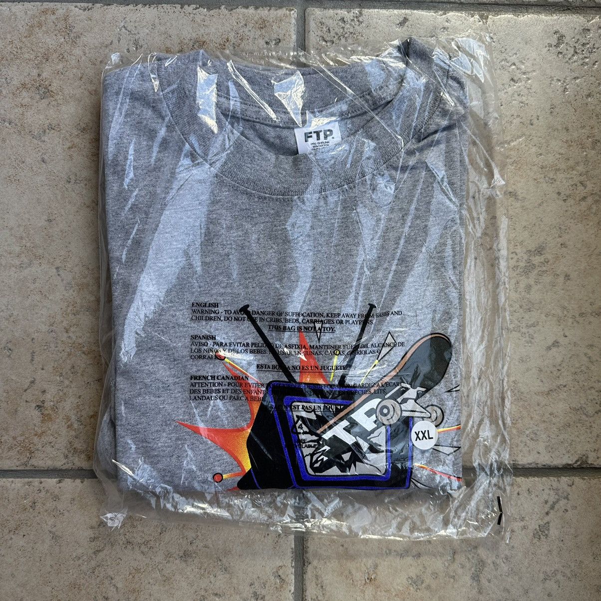 image of Fuck The Population Ftp Tv Guide Tee (Heather Gray) Size Xxl, Men's
